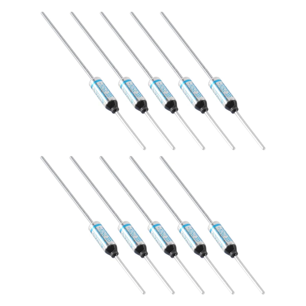 Gorise 10pcs SF169E 10A 250V Metal Thermal Fuses 172 Degree with GT-1 Crimp Connector Silicone Fiberglass Jacket for Household Electrical Appliances