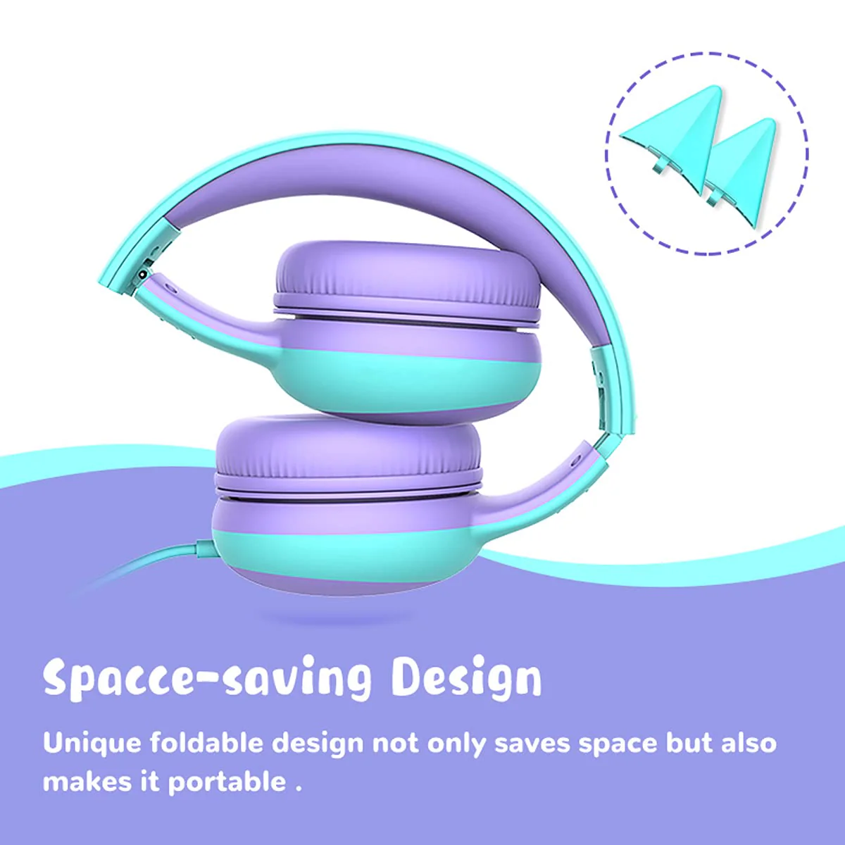 gorsun Kids Headphones with Limited Volume, Children's Headphone Over Ear, Toddler Headphones for Boys and Girls, Wired Headset Earphones for Children Purple - Image 4