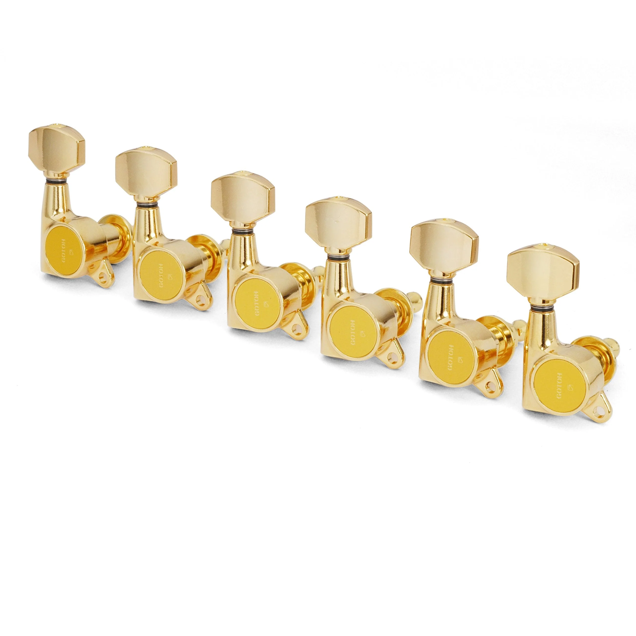 Gotoh Schaller-Style Knob Tuning Machines, 6-In-Line, Gold