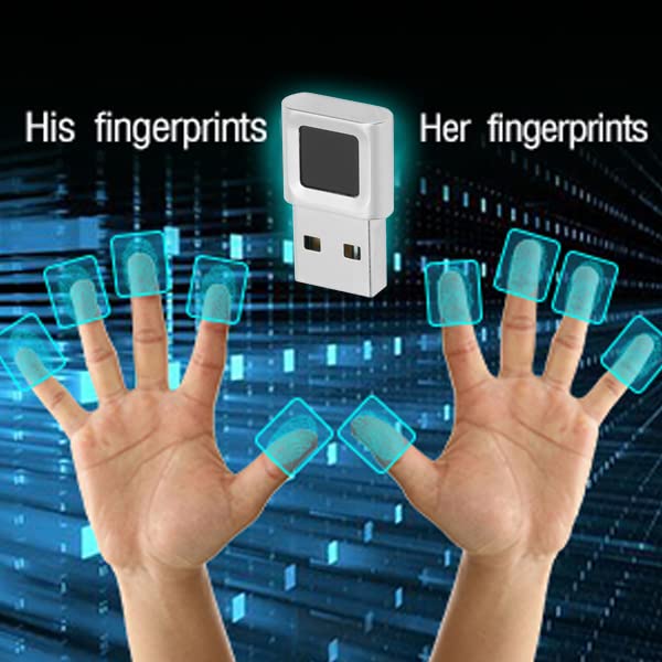 GOWENIC USB Fingerprint Reader, Portable Security Key Biometric Fingerprint Scanner USB Fingerprint Key Reader for Windows 10 11 32/64 Bits, 360 Degrees Touch - Image 2