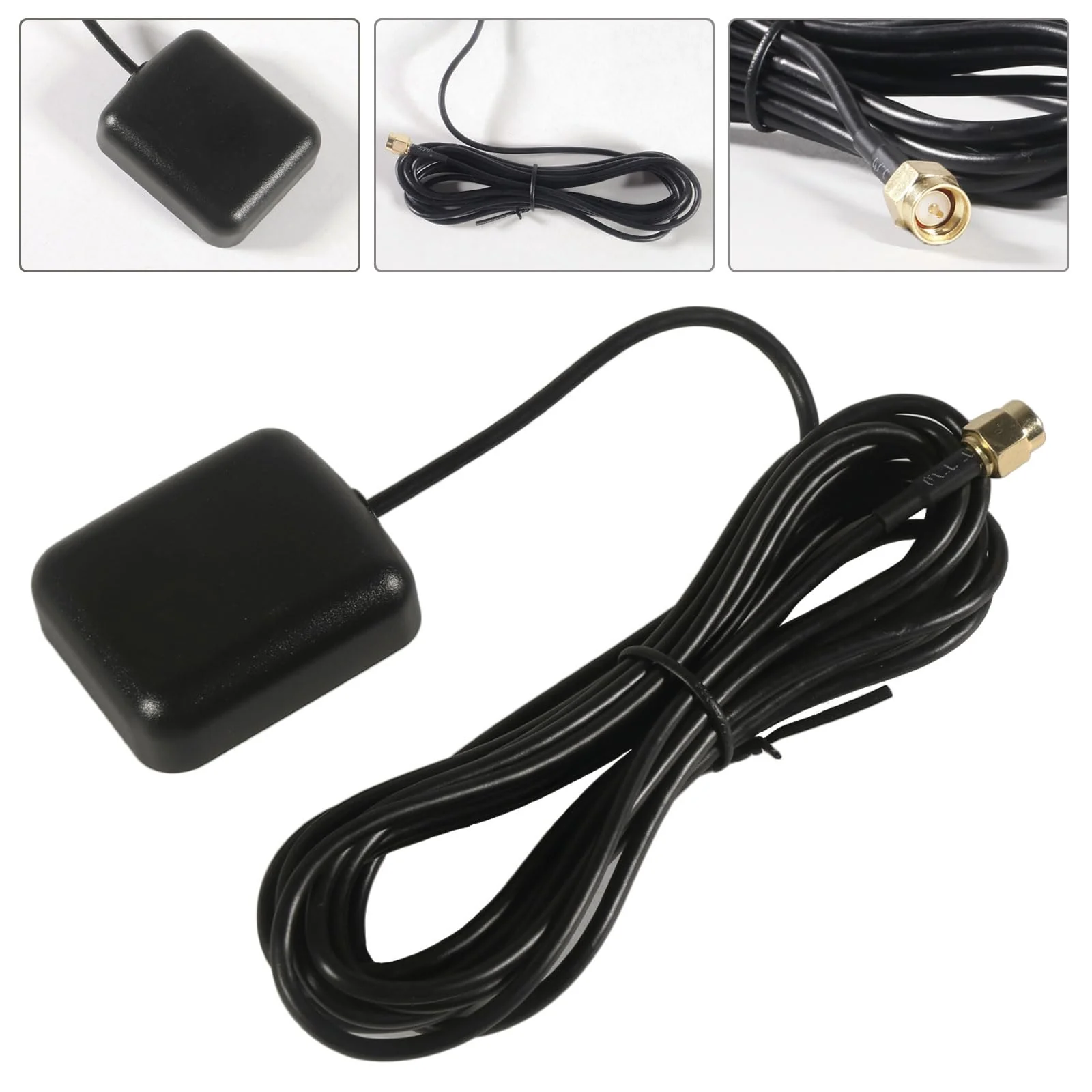 GPS Navigation Antenna with SMA Male Connector Vehicle Waterproof Active GPS Antenna for Car Stereo Head Unit GPS Navigation System Module Truck Marine Boat GPS Tracker - Image 3