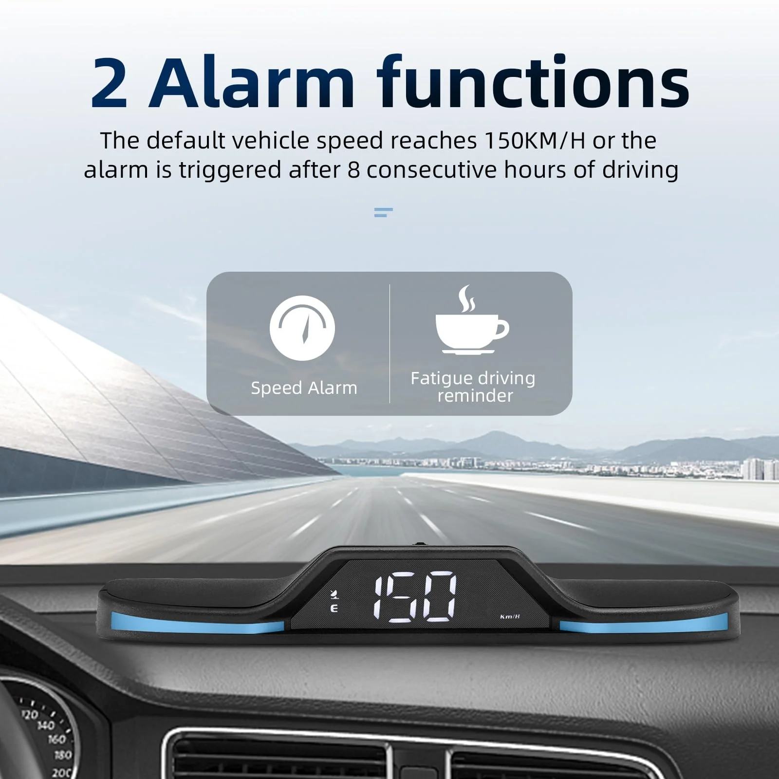 GPS Speedometer for Car HUD, 5V Heads Up Display for Car, Digital Speedometer MPH for Car with Car Compass, Time, Fatigue Driving Reminder, Overspeed Alarm for All Vehicle - Image 5