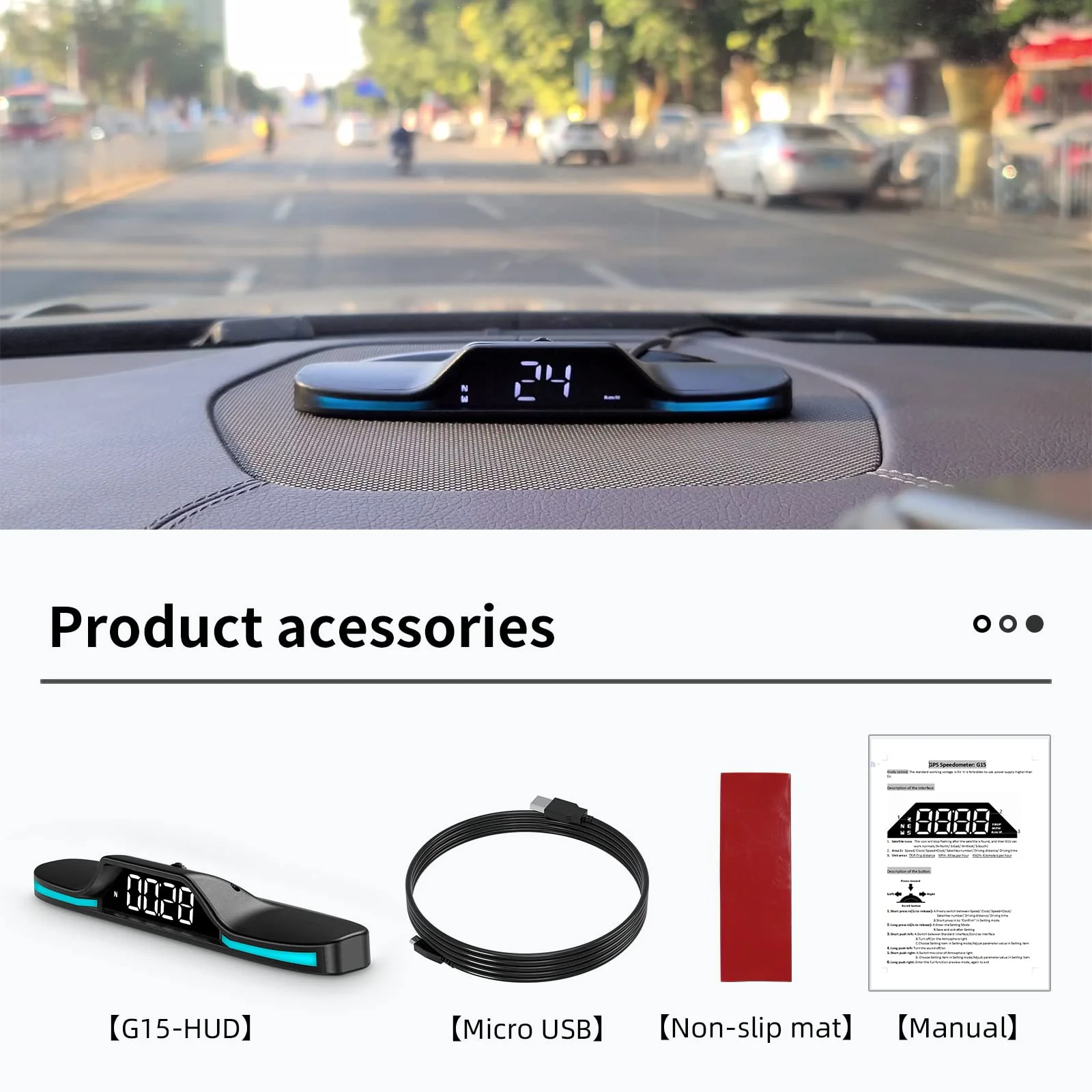 GPS Speedometer for Car HUD, 5V Heads Up Display for Car, Digital Speedometer MPH for Car with Car Compass, Time, Fatigue Driving Reminder, Overspeed Alarm for All Vehicle - Image 8