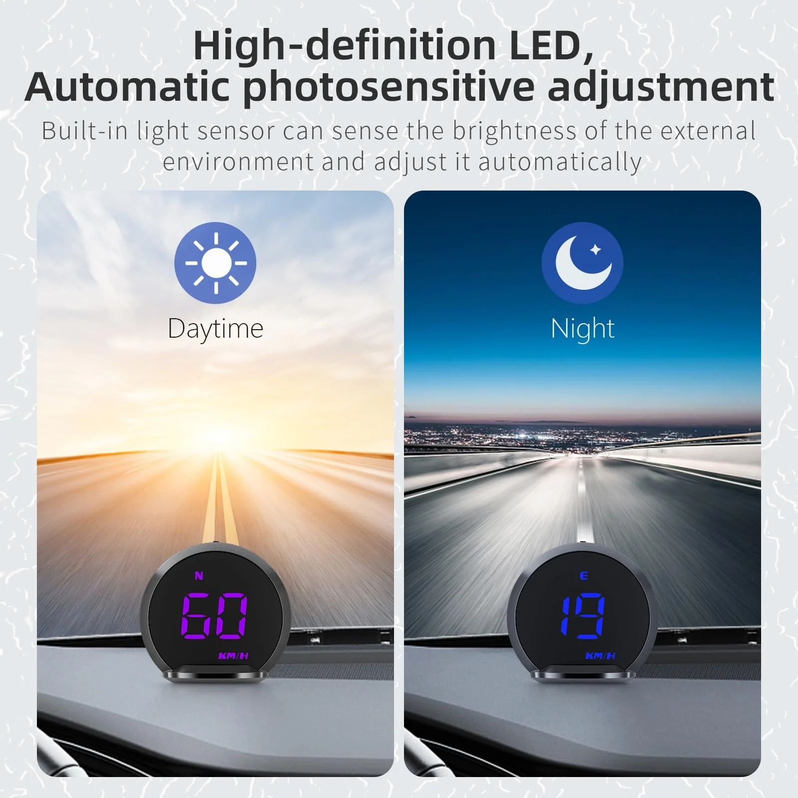 GPS Speedometer HUD, Head Up Display for Cars with Digital Speedometer for Car MPH, Travel Direction Function,Clock,and Overspeed Alarm, Fatigue Driving Alarm,Car Heads Up Display for All 5V Vehicles - Image 6