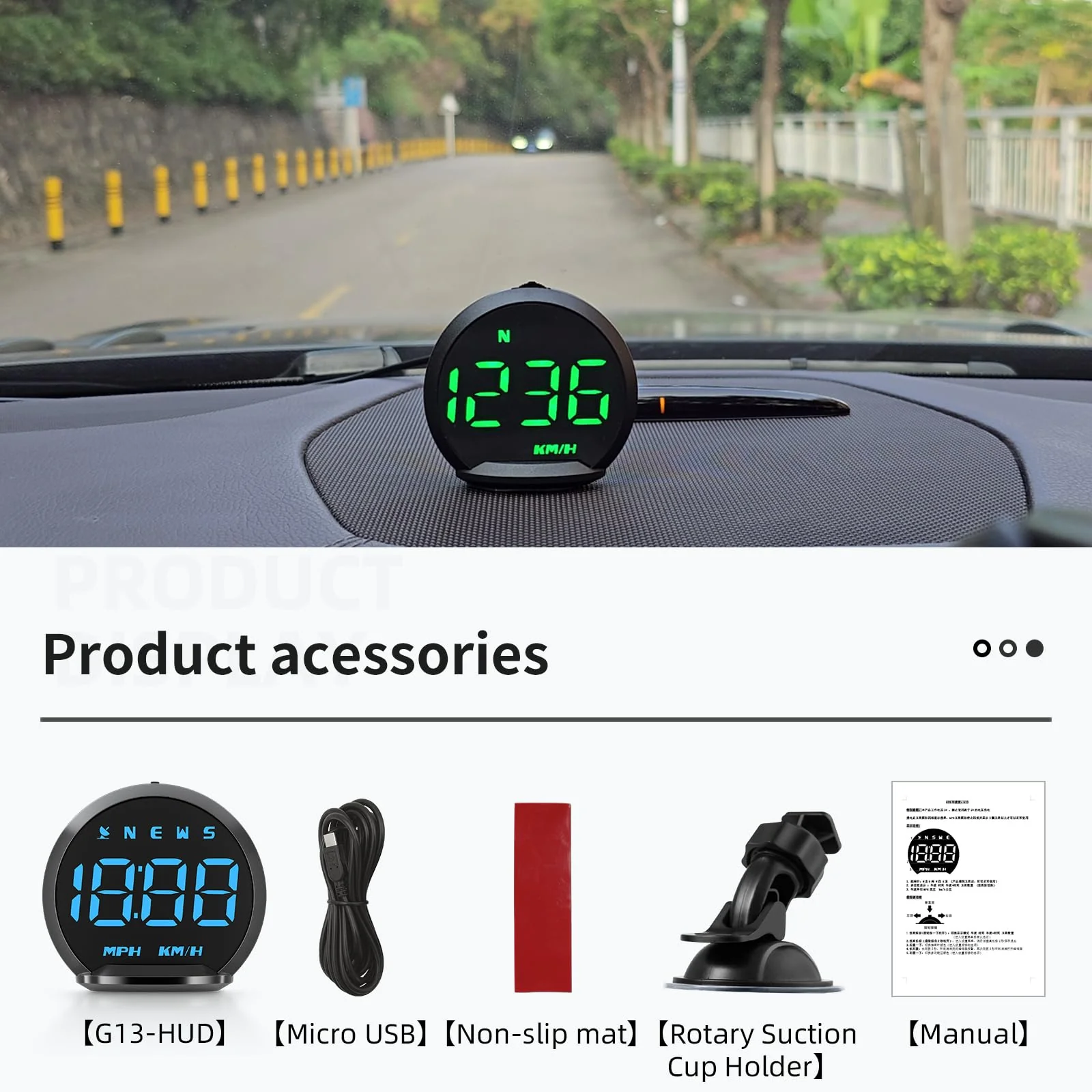 GPS Speedometer HUD, Head Up Display for Cars with Digital Speedometer for Car MPH, Travel Direction Function,Clock,and Overspeed Alarm, Fatigue Driving Alarm,Car Heads Up Display for All 5V Vehicles - Image 8