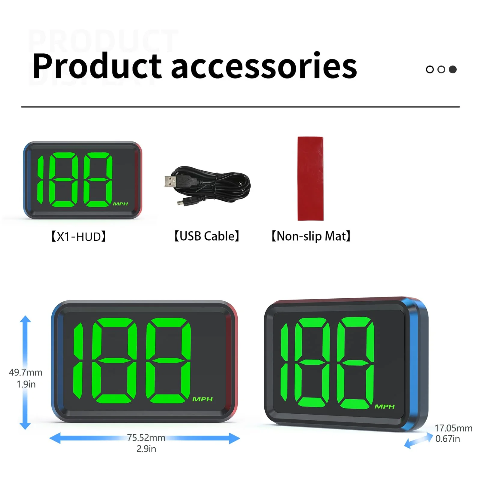 GPS Speedometer MPH, Heads Up Display for Car, 2inch LCD Display HUD, USB Data Cable Plug and Play, Universal Fit for All Vehicles - Image 5