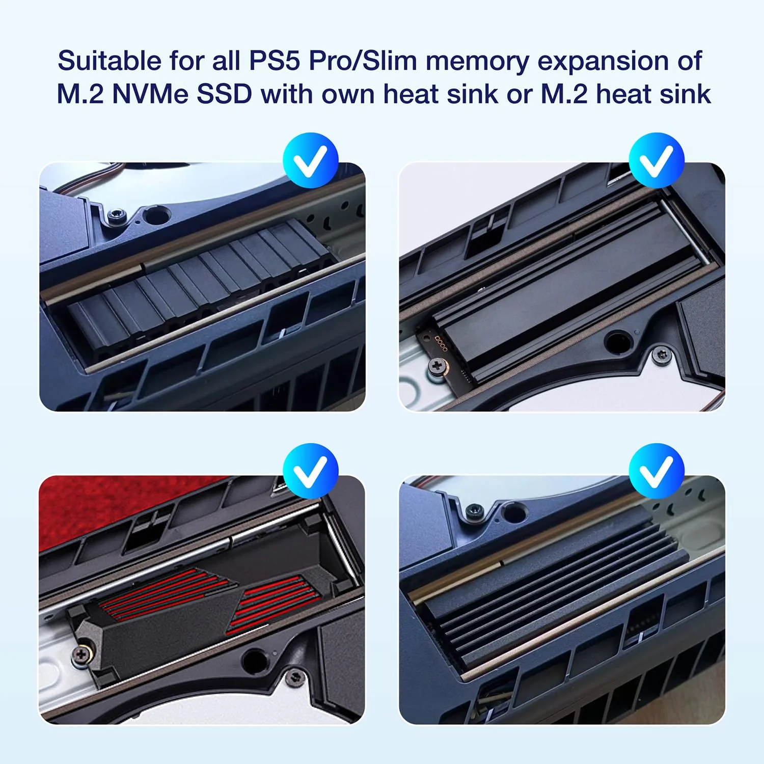 GRAUGEAR Metal Heat Dissipation Cover for PS5 Pro PS5 Slim M.2 SSD Expansion Slot | Fit for PS5 NVMe SSD with Heatsink | New Breathable Cellular Hole | Cooling and Dust Proof | Silver (PS5 Pro/Slim) Silver for PS5 Slim - Image 5