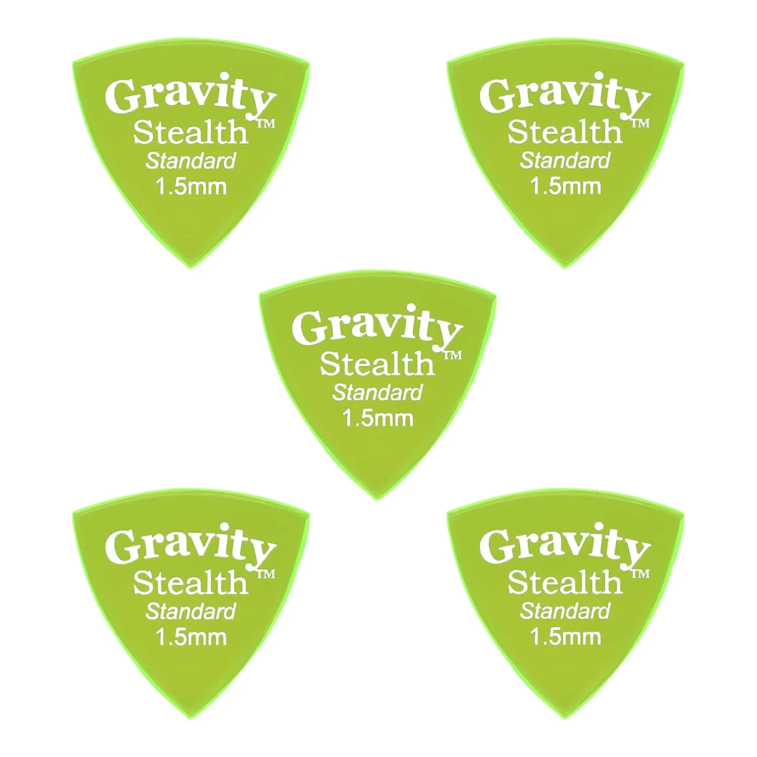 Gravity Picks Acrylic Guitar Picks - Polished, Sharper & Stronger Bevels for Brighter Sound & Tighter Grip - 1.5mm Stealth Design & Standard Thickness - Handcrafted in California (5 Pack)