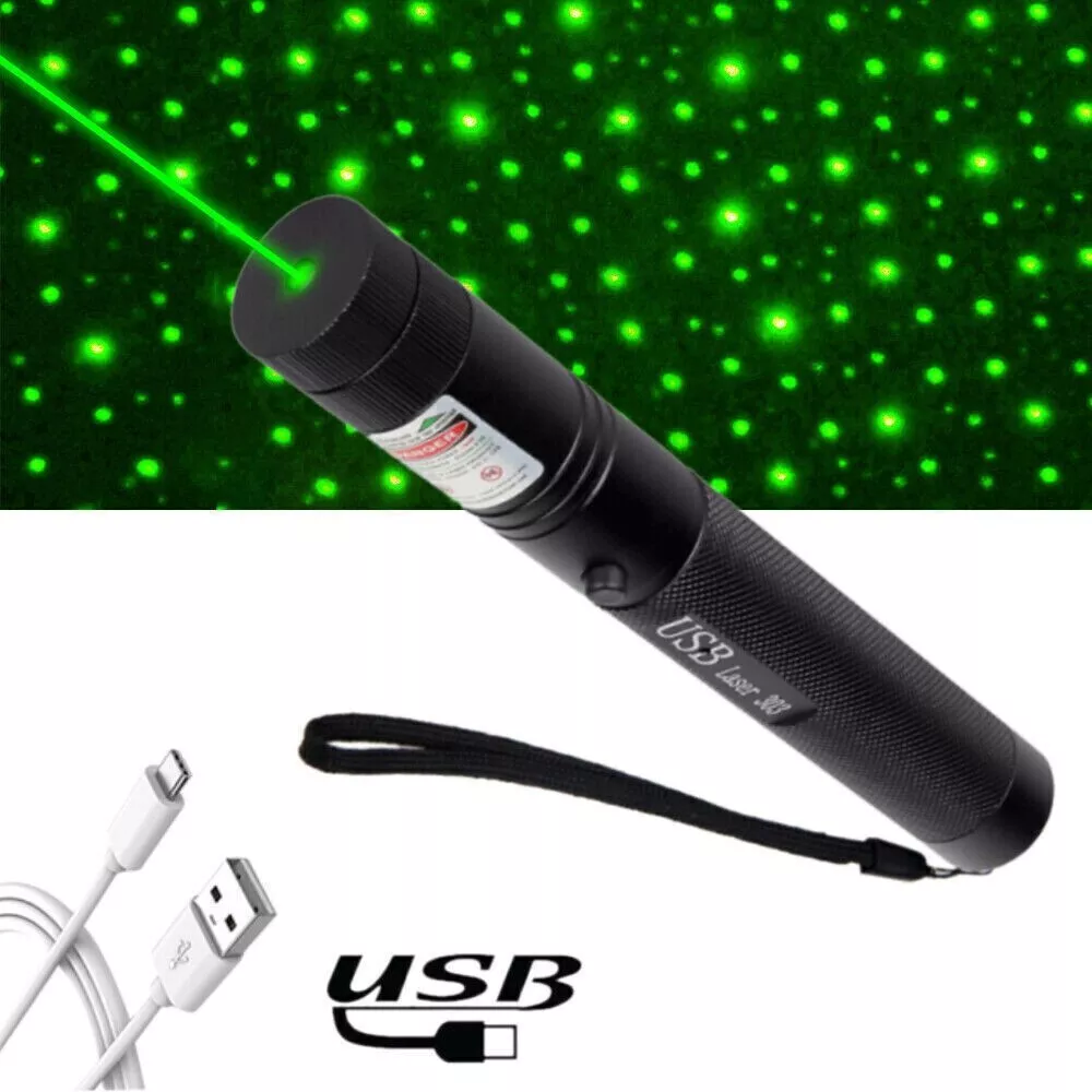 Green Laser Pointer High Power, Long Range High Power Laser Pointer, Rechargeable Pointer, Strong Lazer Pointer for Teaching Outdoor USB Rechargeable Laser Pointer Pen