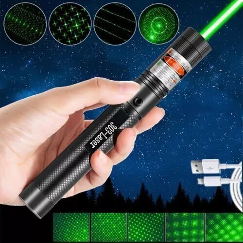 Green Laser Pointer High Power, Long Range High Power Laser Pointer, Rechargeable Pointer, Strong Lazer Pointer for Teaching Outdoor USB Rechargeable Laser Pointer Pen - Image 4