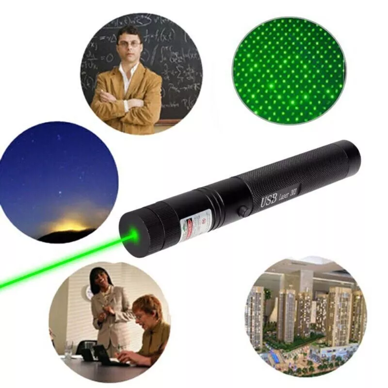 Green Laser Pointer High Power Tactical Flashlights, Long Range 20000 Feet Powerful Flashlight with Laser Pointer, USB Rechargeable Laser Pointer for Presentations - Image 2