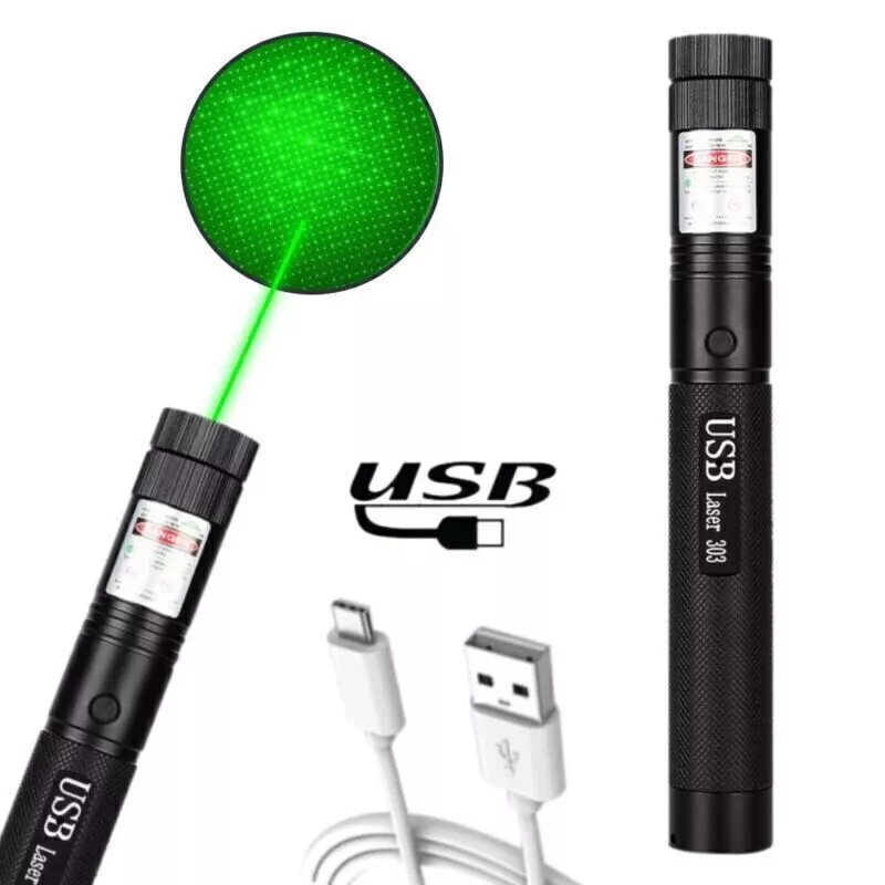Green Laser Pointer High Power Tactical Flashlights, Long Range 20000 Feet Powerful Flashlight with Laser Pointer, USB Rechargeable Laser Pointer for Presentations - Image 4