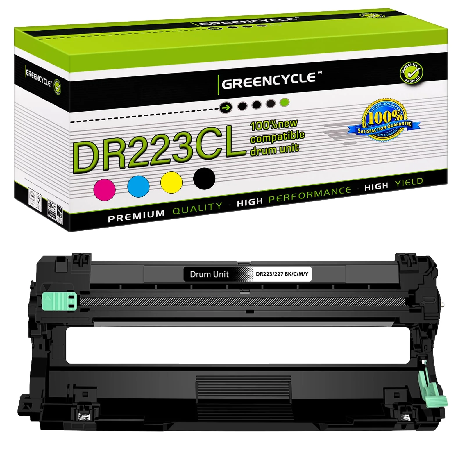 greencycle DR223 DR223CL Compatible Drum Unit Replacement for Brother DR-223CL DR-223 Drum Work with MFC-L3770CDW MFC-L3750CDW HL-L3230CDW HL-L3270CDW HL-L3290CDW Printer(1 Pack,18000 Pages per Drum)