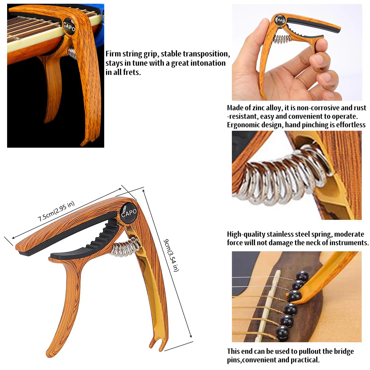 Guitar Accessories for Beginners - 1 Ukulele Bass Guitar Phone Holder for Live Broadcast Video Recording,1 Guitar Capo, 1 Tuner With Free Picks Holder+Capo+Tuner+Picks - Image 4