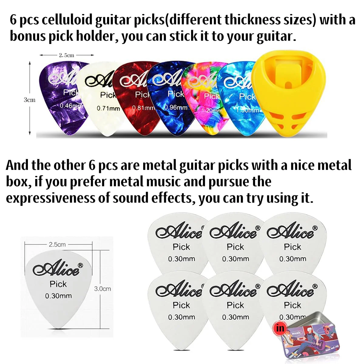 Guitar Accessories for Beginners - 1 Ukulele Bass Guitar Phone Holder for Live Broadcast Video Recording,1 Guitar Capo, 1 Tuner With Free Picks Holder+Capo+Tuner+Picks - Image 6
