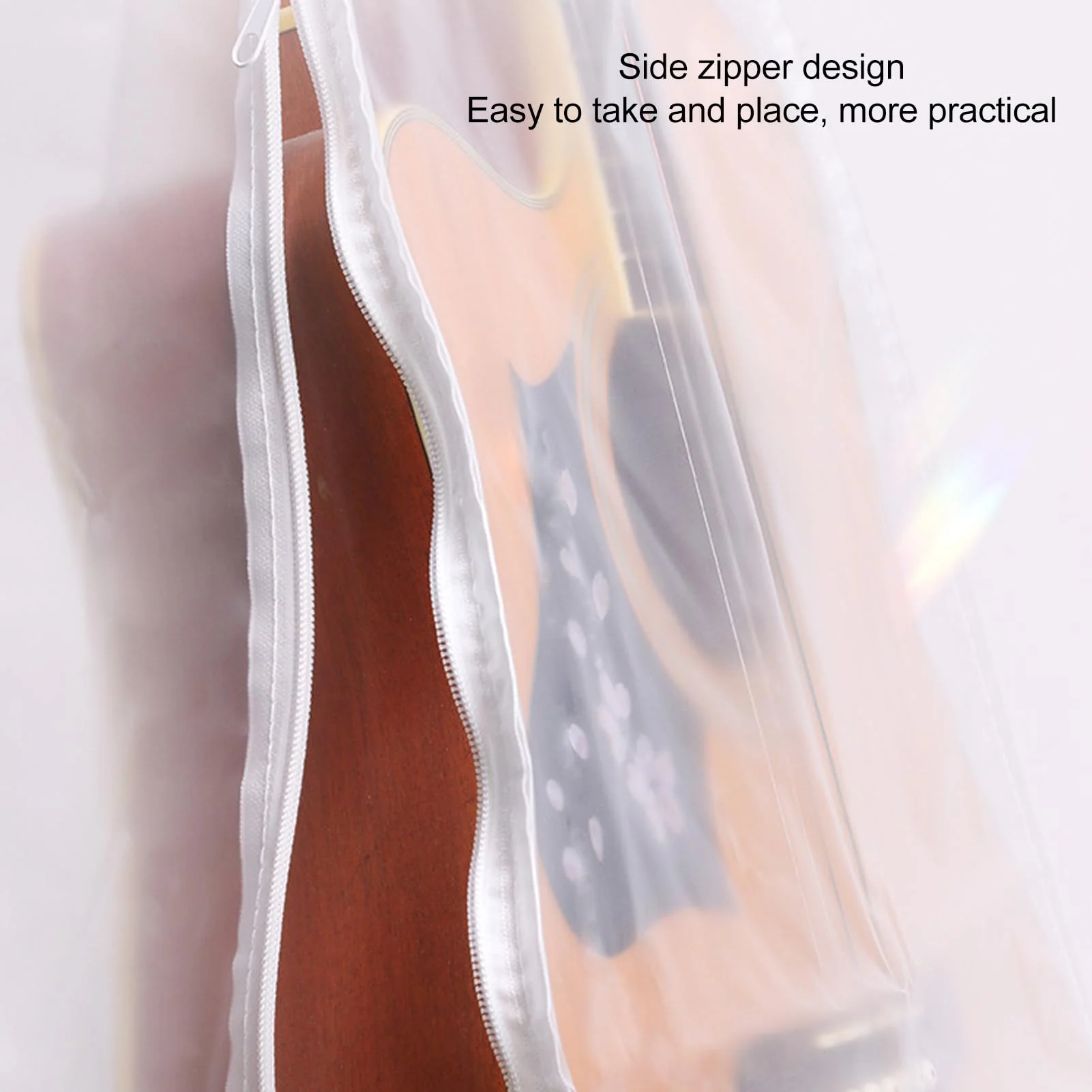 Guitar Dust Cover, Water Transparent Guitar Shell Case Dust Cover Fits Acoustic Guitar, Electric Guitar and Bass Guitars, Matte Frosted PVC, Elegant - Image 3