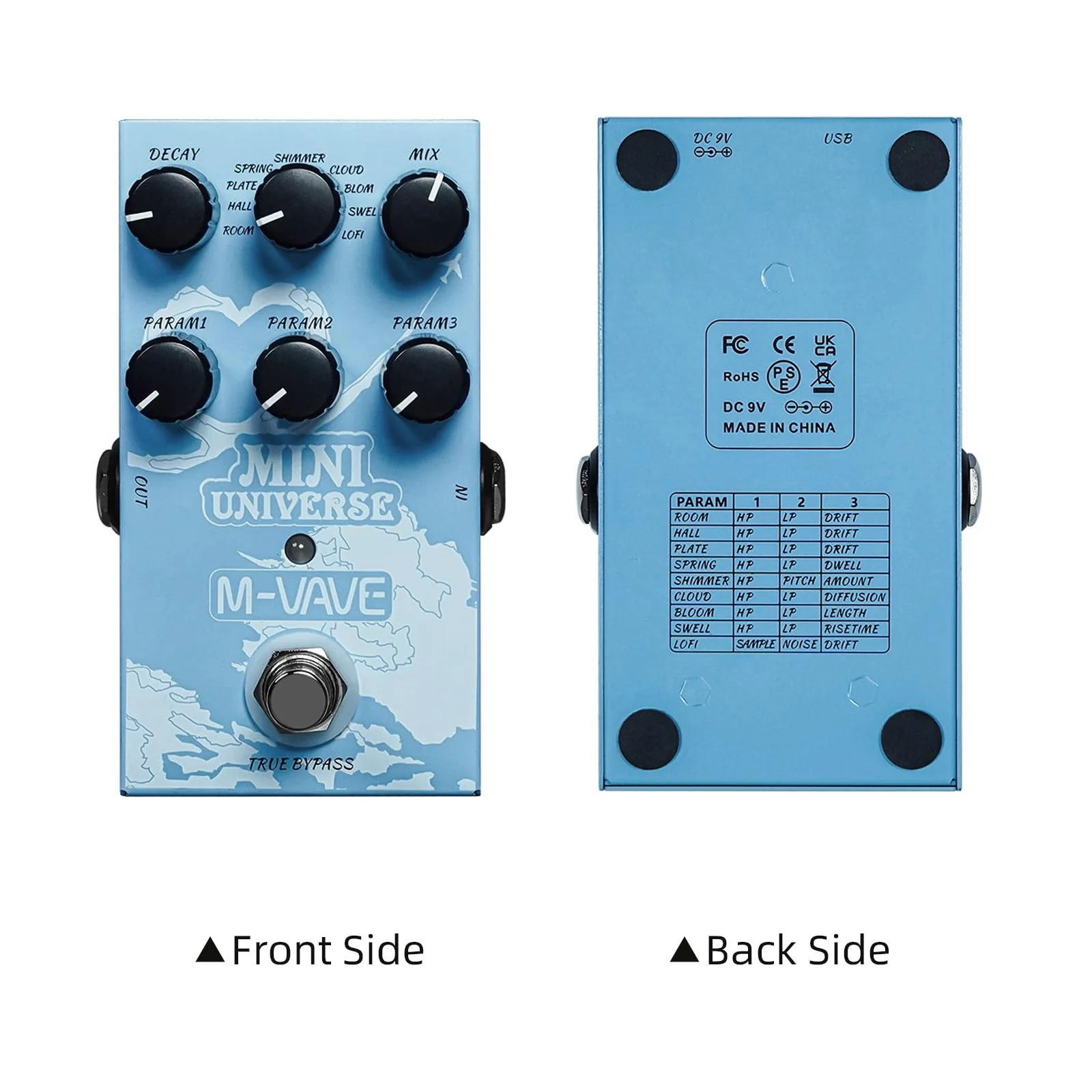 Guitar Effect Pedal Digital Reverb Pedal Digital Modeling Reverberation Effector with 9-Mode Reverb Selection for Guitar Bass - MINI-UNIVERSE,Reverberation Effector - Image 6