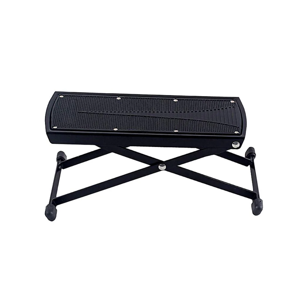 Guitar Foot Rest Stool 6 Position Height Adjustable Guitar Footstool with Non-Slip Rubber for Classical Guitar Player Black