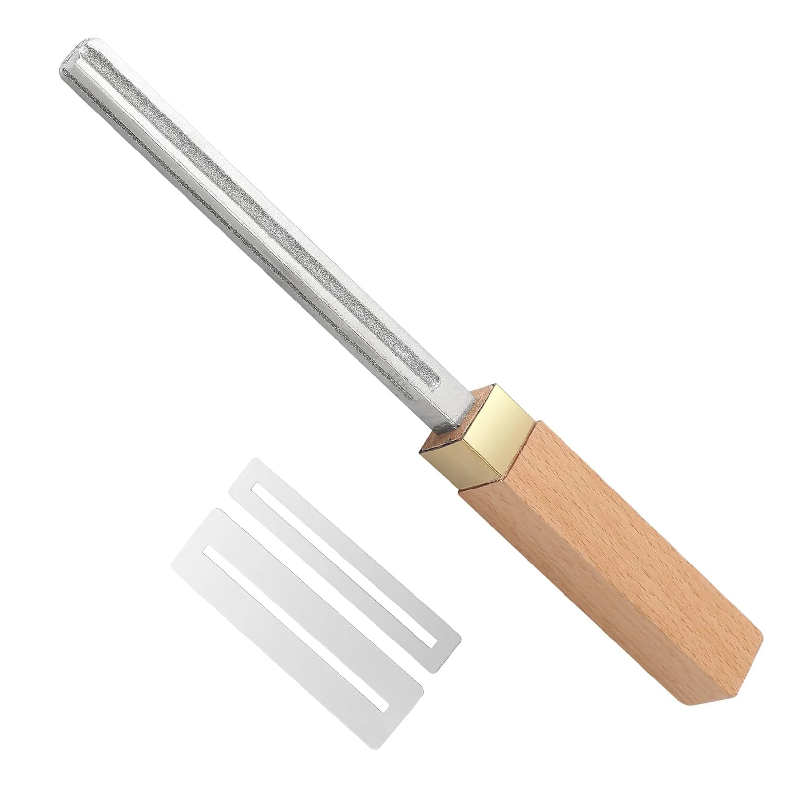 Guitar Fret Crowning File Fret Repairing Tools with 4 Size Edges Narrow/Medium/Wide Notch Edges and Flat Edges Wood Handle Luthier Tools for Guitars Ukuleles Bass Banjo Mandolin