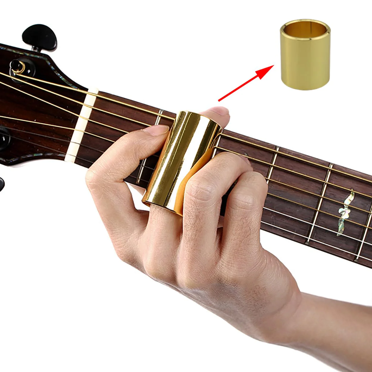 Guitar Knuckle Slide Guitar Brass Finger Slides Gold Length 28mm Diameter 25mm - Image 2
