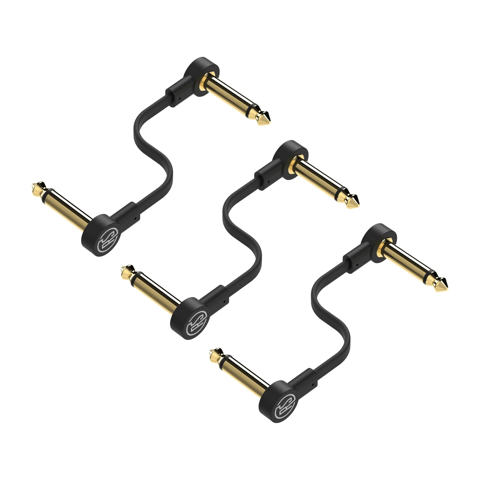 Guitar Pedal Patch Cables - 4 Inch S-Shape Right Angle Pedal Board Cable to Maximize Space - Durable & Low Noise Gold Plated Connectors 4 Inches