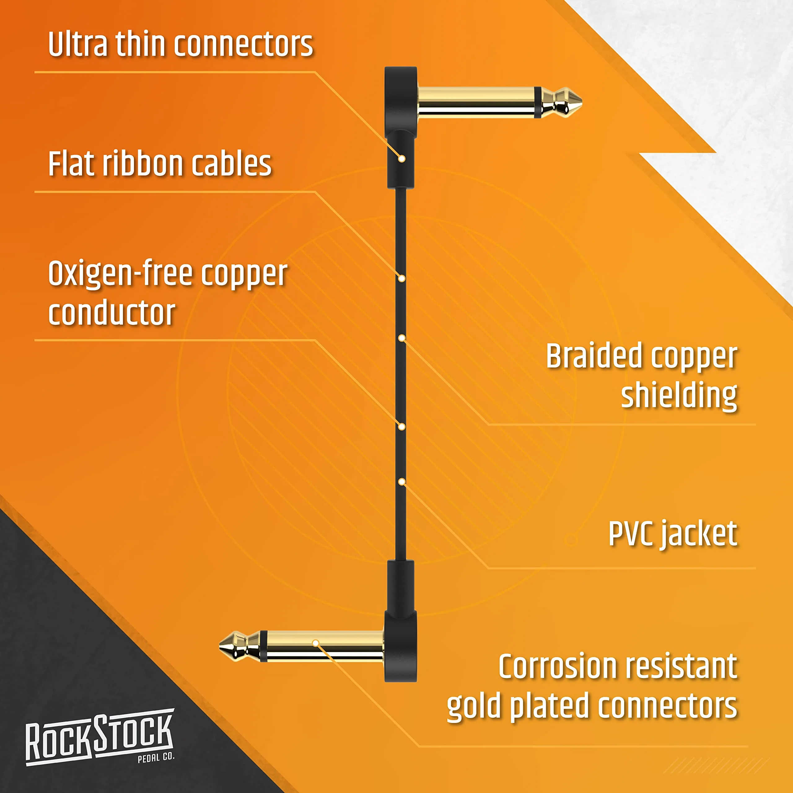 Guitar Pedal Patch Cables - 4 Inch S-Shape Right Angle Pedal Board Cable to Maximize Space - Durable & Low Noise Gold Plated Connectors 4 Inches - Image 4