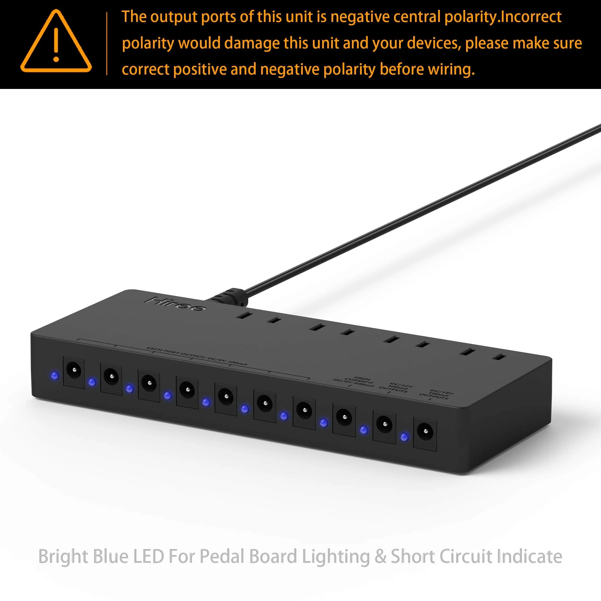 Guitar Pedal Power Supply Adapter Station Distributor 10 Isolated DC Output for 9V/12V/18V Effect PedalBoard with 4 AC Outlet for Charging Speaker, Musical Instruments - Image 4