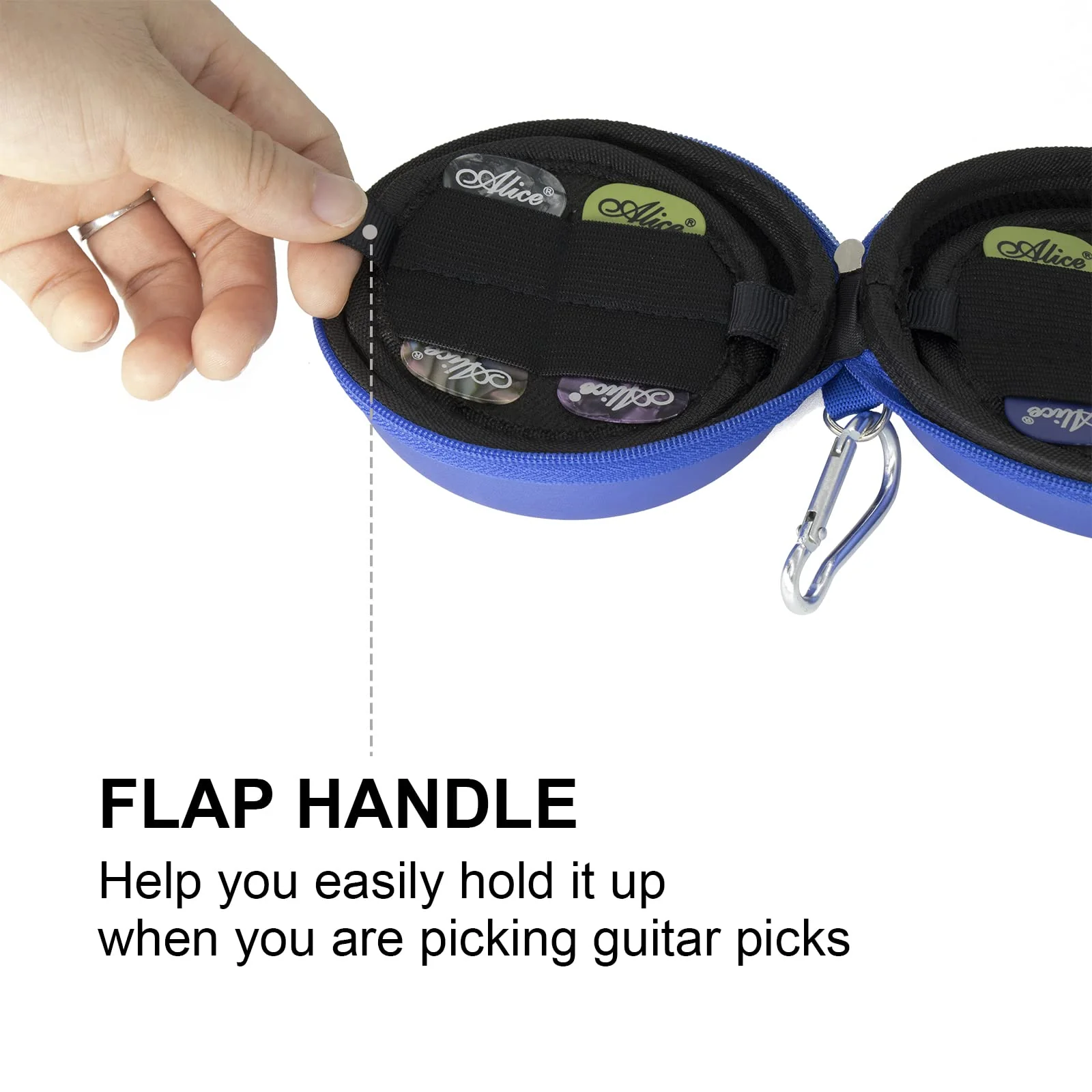 Guitar Pick Holder, Waterproof Guitar Pick Case with 32+ holders Compatible with Fender/ChromaCast/D'Addario/Jim Dunlop/Bolopick/UNLP MUSICAL INSTRUMENT and More.(CASE ONLY) (blue) blue - Image 4