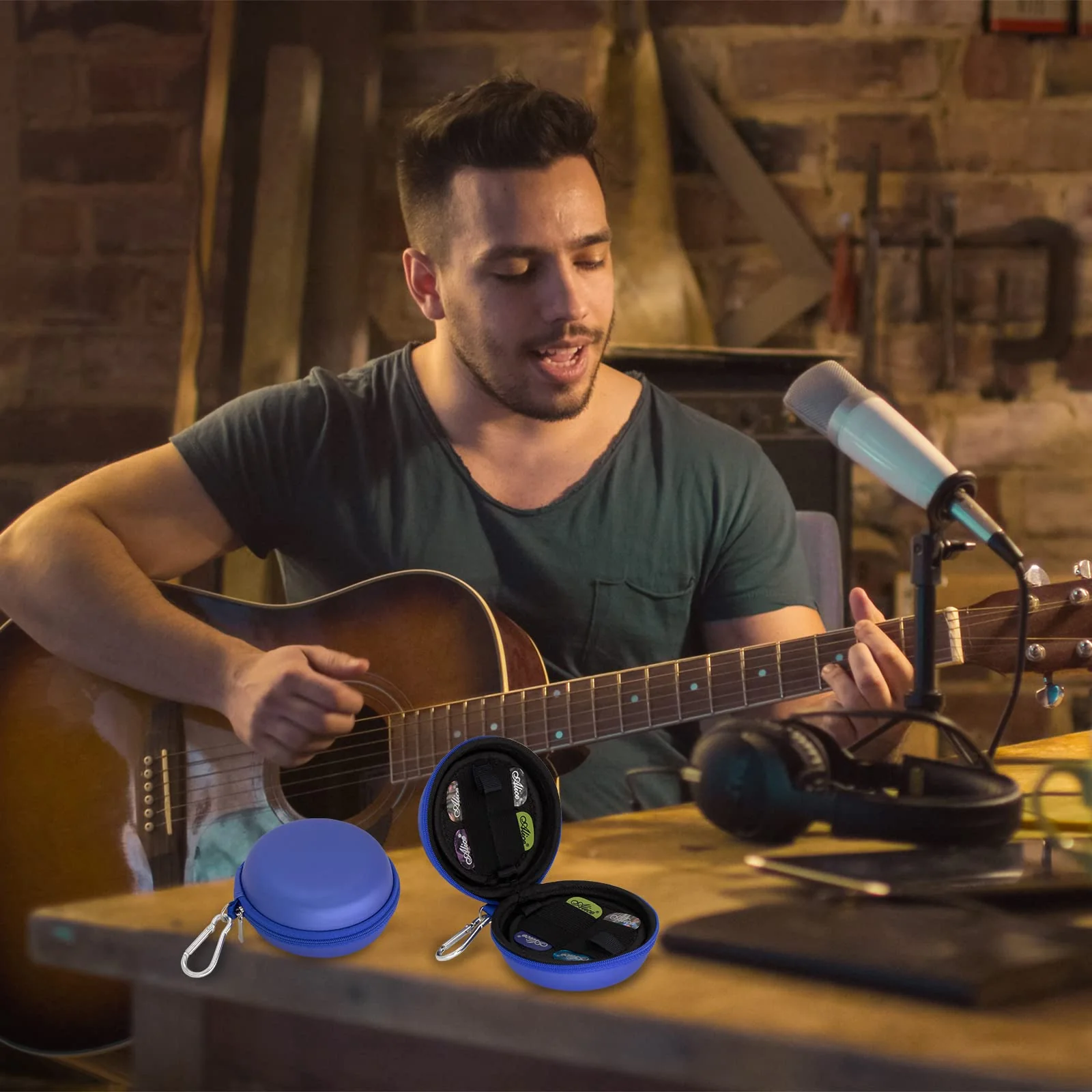 Guitar Pick Holder, Waterproof Guitar Pick Case with 32+ holders Compatible with Fender/ChromaCast/D'Addario/Jim Dunlop/Bolopick/UNLP MUSICAL INSTRUMENT and More.(CASE ONLY) (blue) blue - Image 5