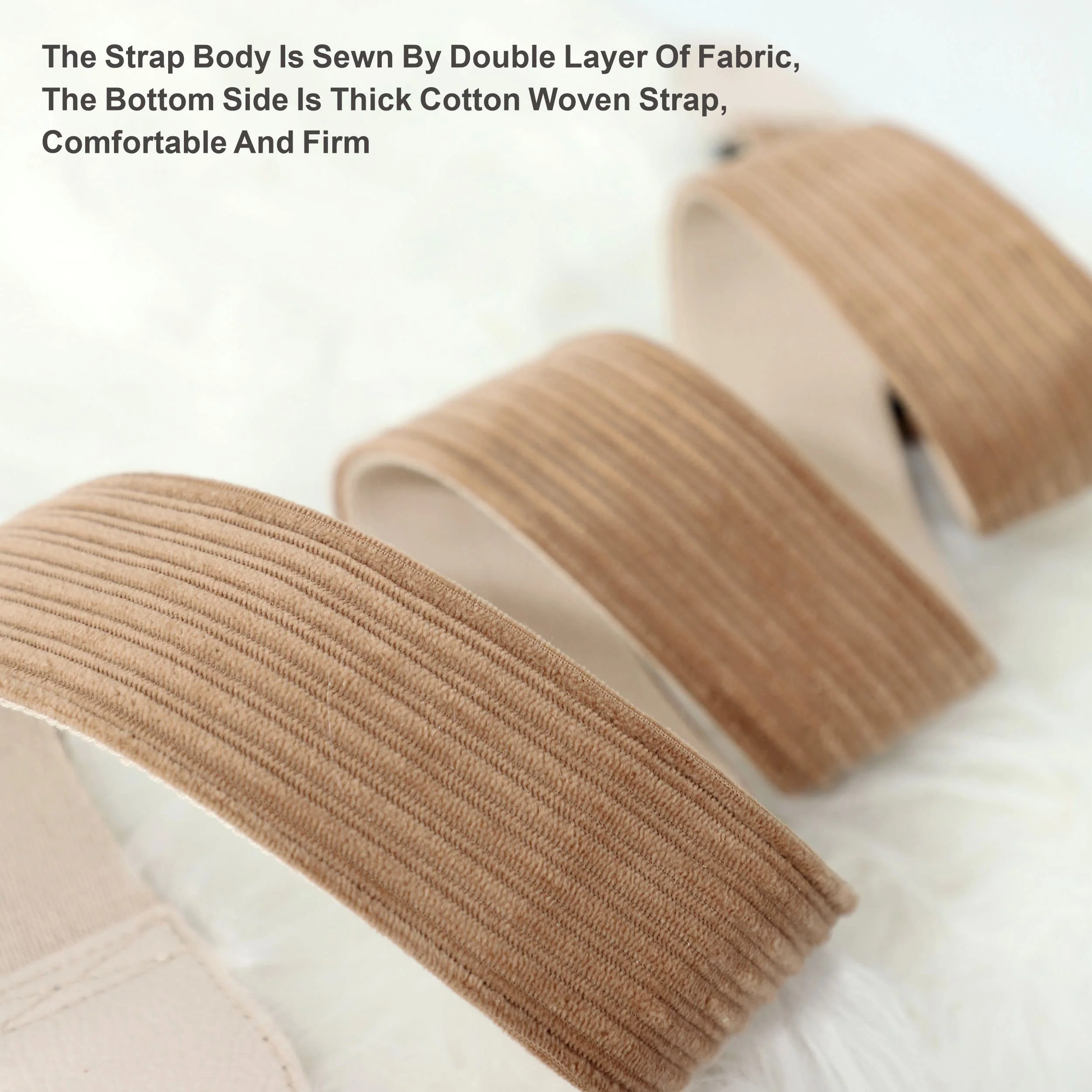 Guitar Strap 2 inch Corduroy Guitar Straps with Full Grain Leather End, for Bass Electric and Acoustic Guitars, Free Strap Button, 2 Strap Locks and 4 Guitar Picks Corduroy Series Light Camel - Image 8