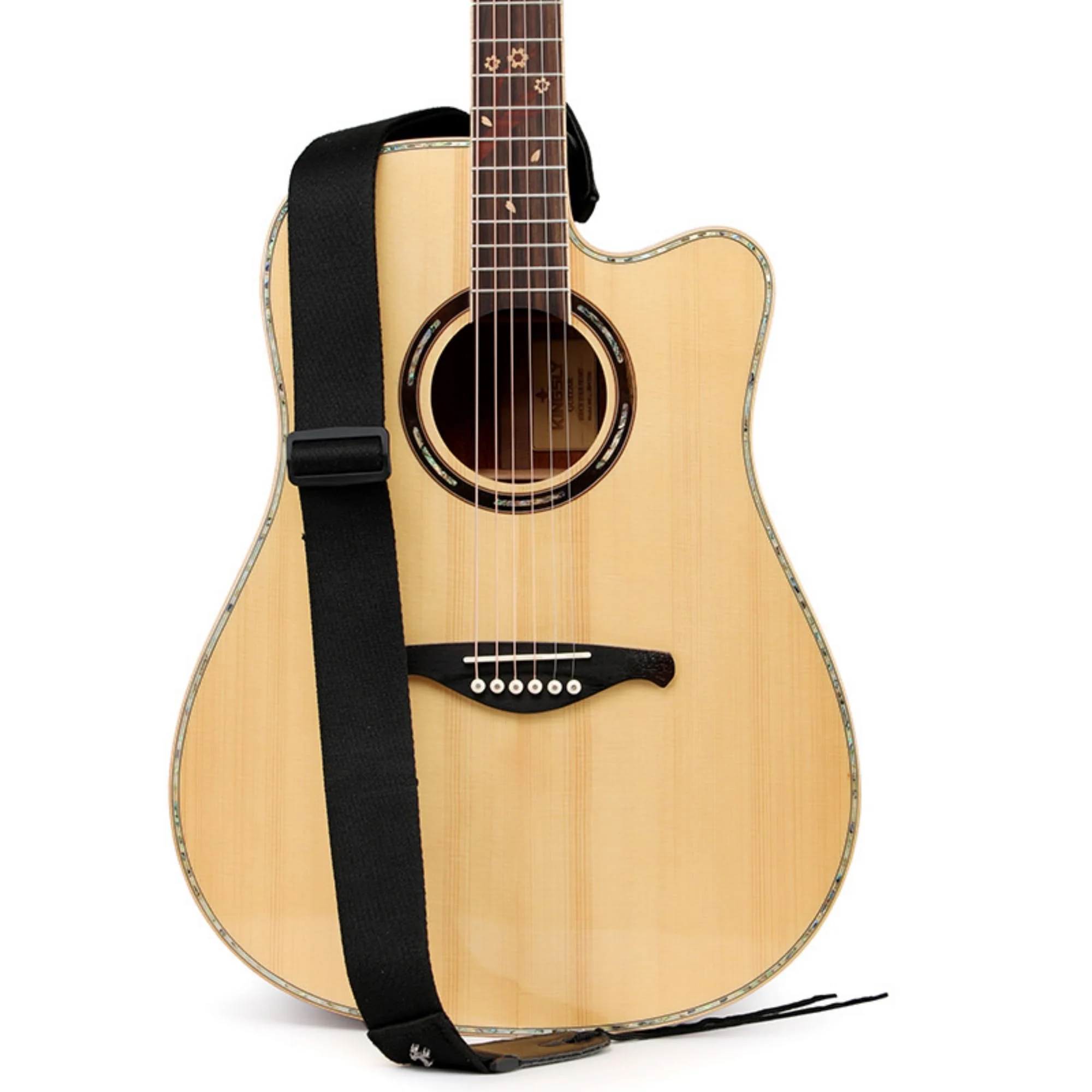 Guitar Strap, Bass Guitar Straps Acoustic Electric Woven Simple Leather Ends Adjustable Vintage with Pick Pocket Black - Image 4