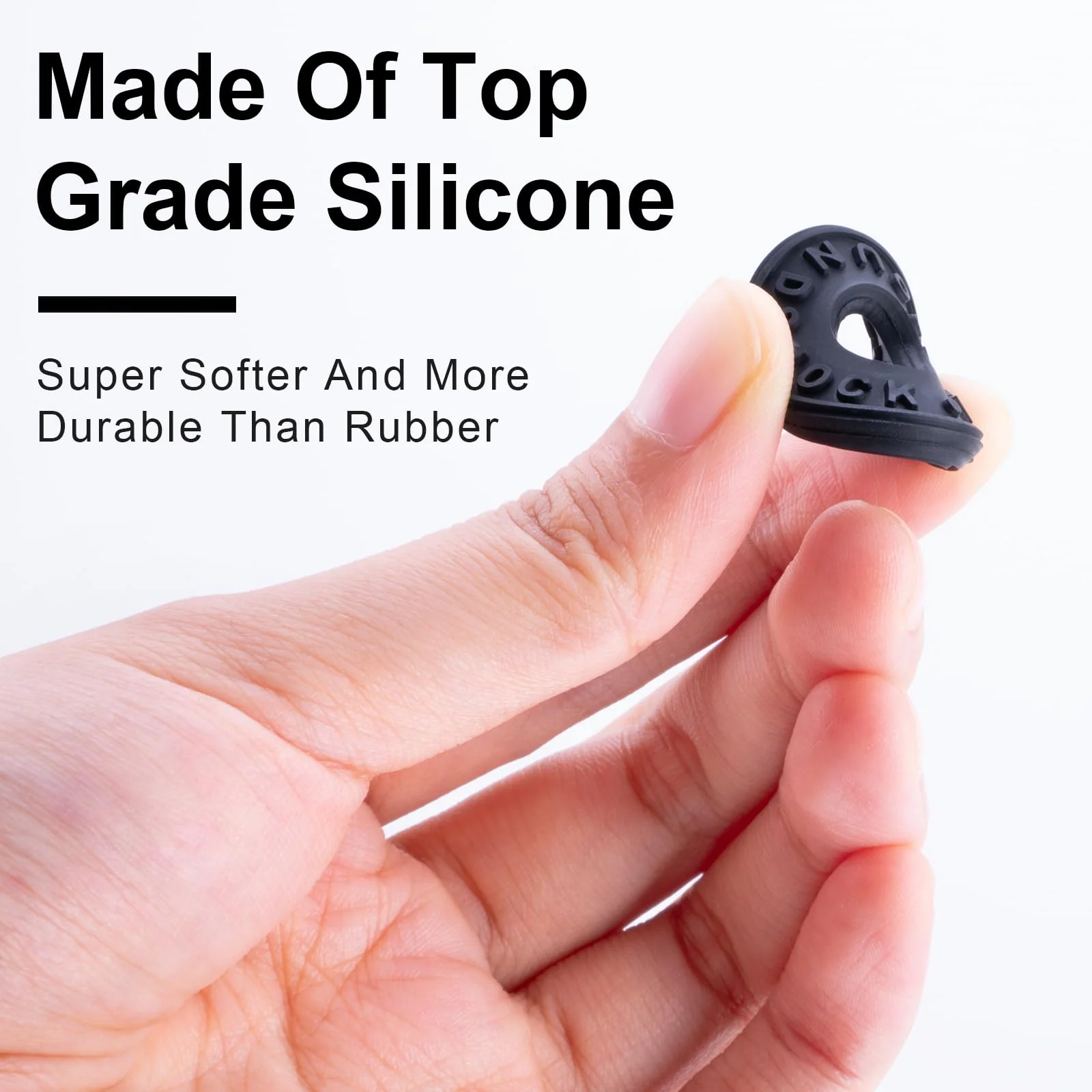Guitar Strap Blocks, 6PCS Premium Silicone Safety Locks (Black) Black - Image 3