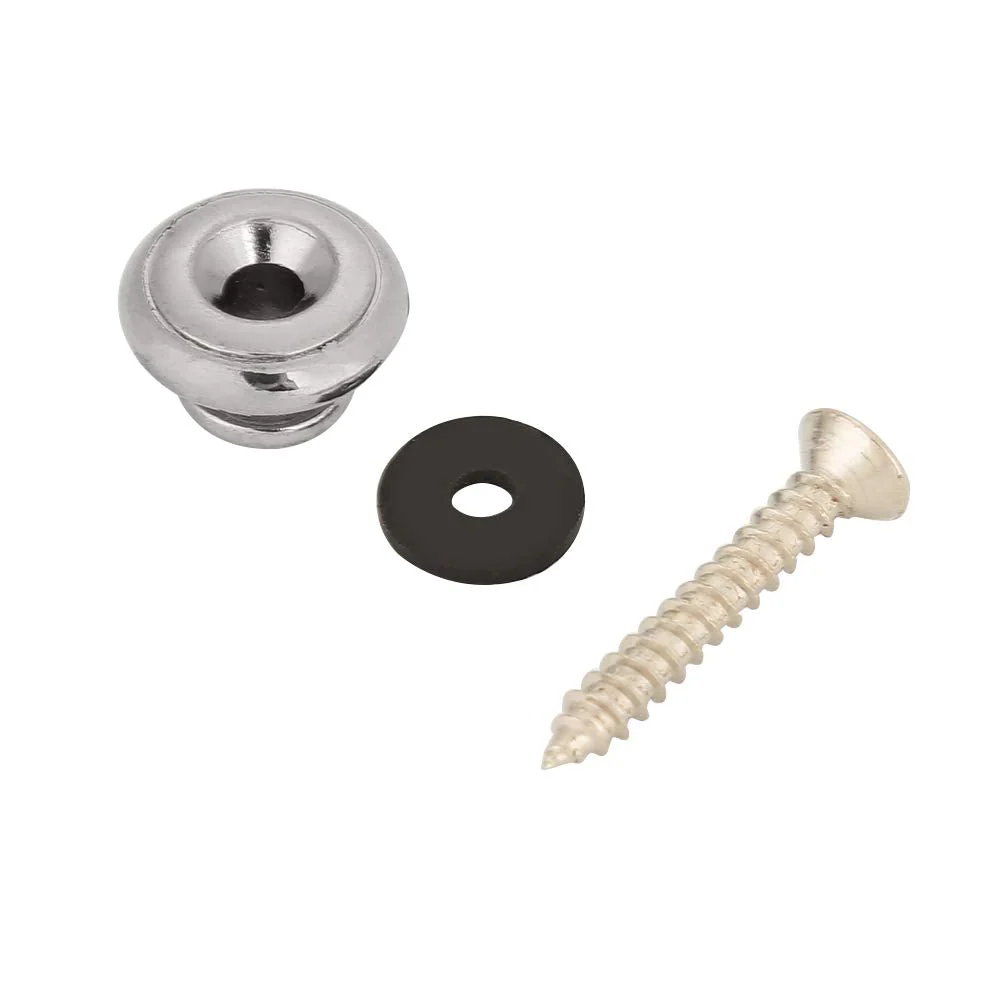 Guitar Strap Buttons, Mushrooms Head Guitar Strap Locks End Pins with Screws and Washers, for Guitar Ukulele Electric Bass(Sliver) - Image 5