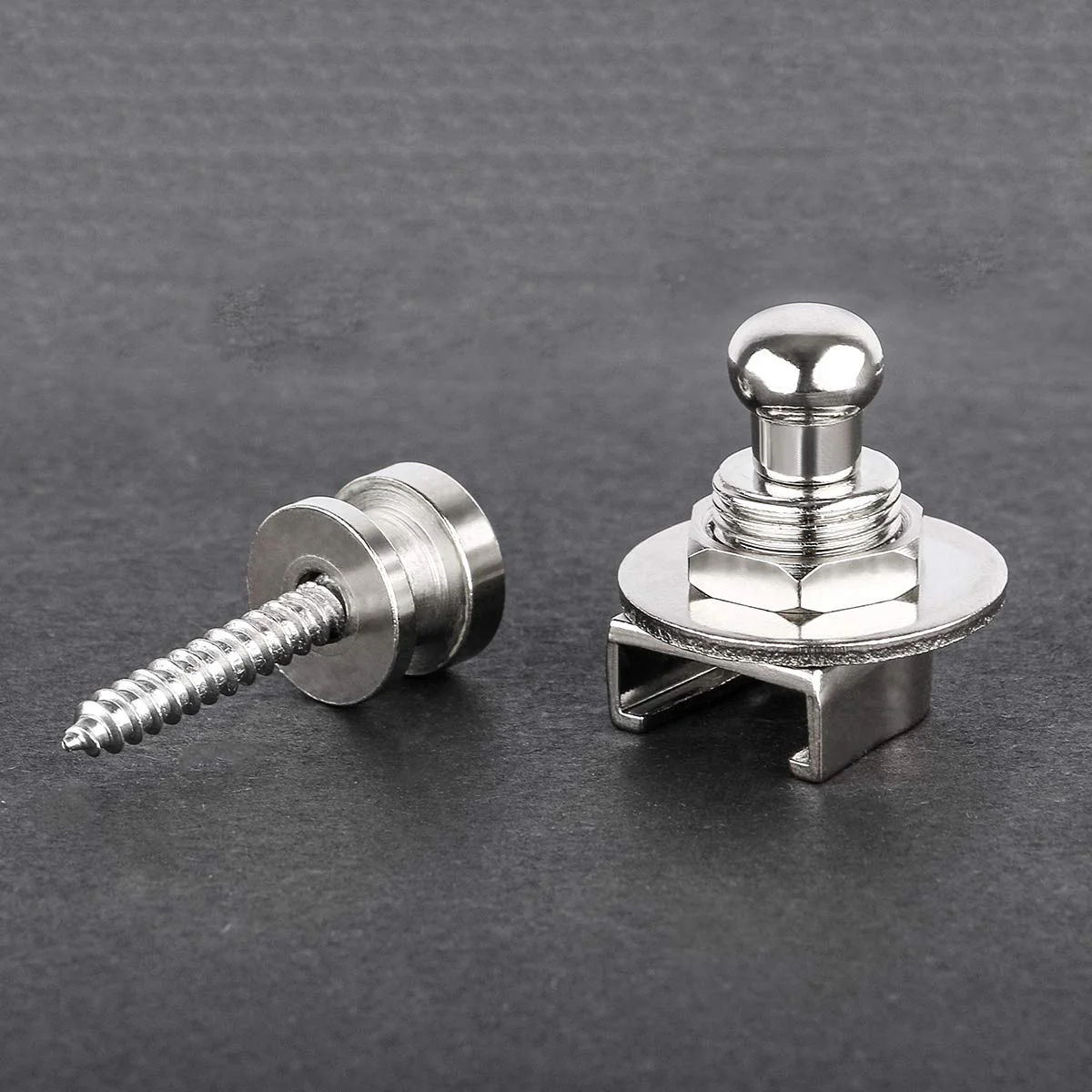 Guitar Strap Locks, Dreokee 2 PCS Silver Guitar Strap Lock Buttons Guitar Strap Locks Set Security Quick Release Strap lock Retainer System Guitar Strap Lock Schaller for Electric,Bass,Acoustic Guitar - Image 4