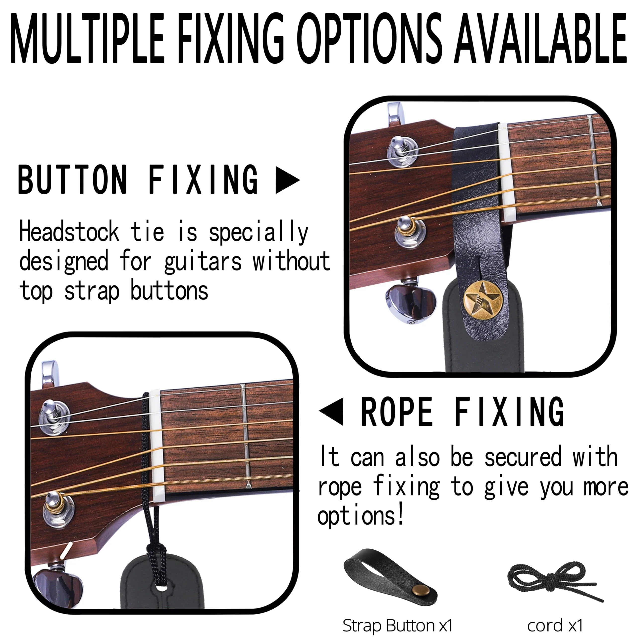 Guitar Strap,Vintage Woven Cotton Guitar Straps With Genuine Leather Ends for Bass,Electric & Acoustic Guitars Includes Strap Button,Strap Locks And Guitar Picks - Image 4