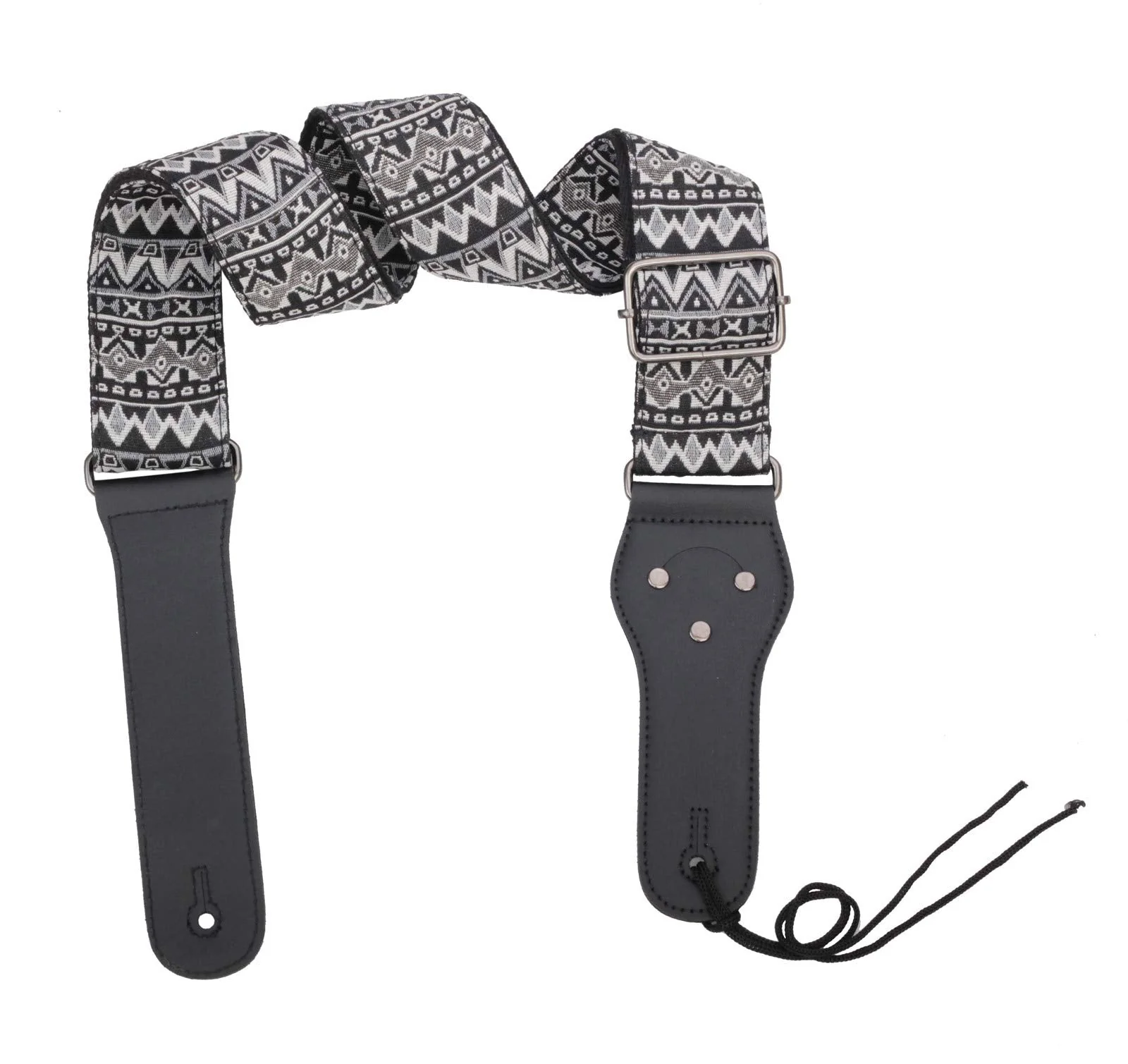 Guitar Strap,Vintage Woven Cotton Guitar Straps With Genuine Leather Ends for Bass,Electric & Acoustic Guitars Includes Strap Button,Strap Locks And Guitar Picks - Image 6