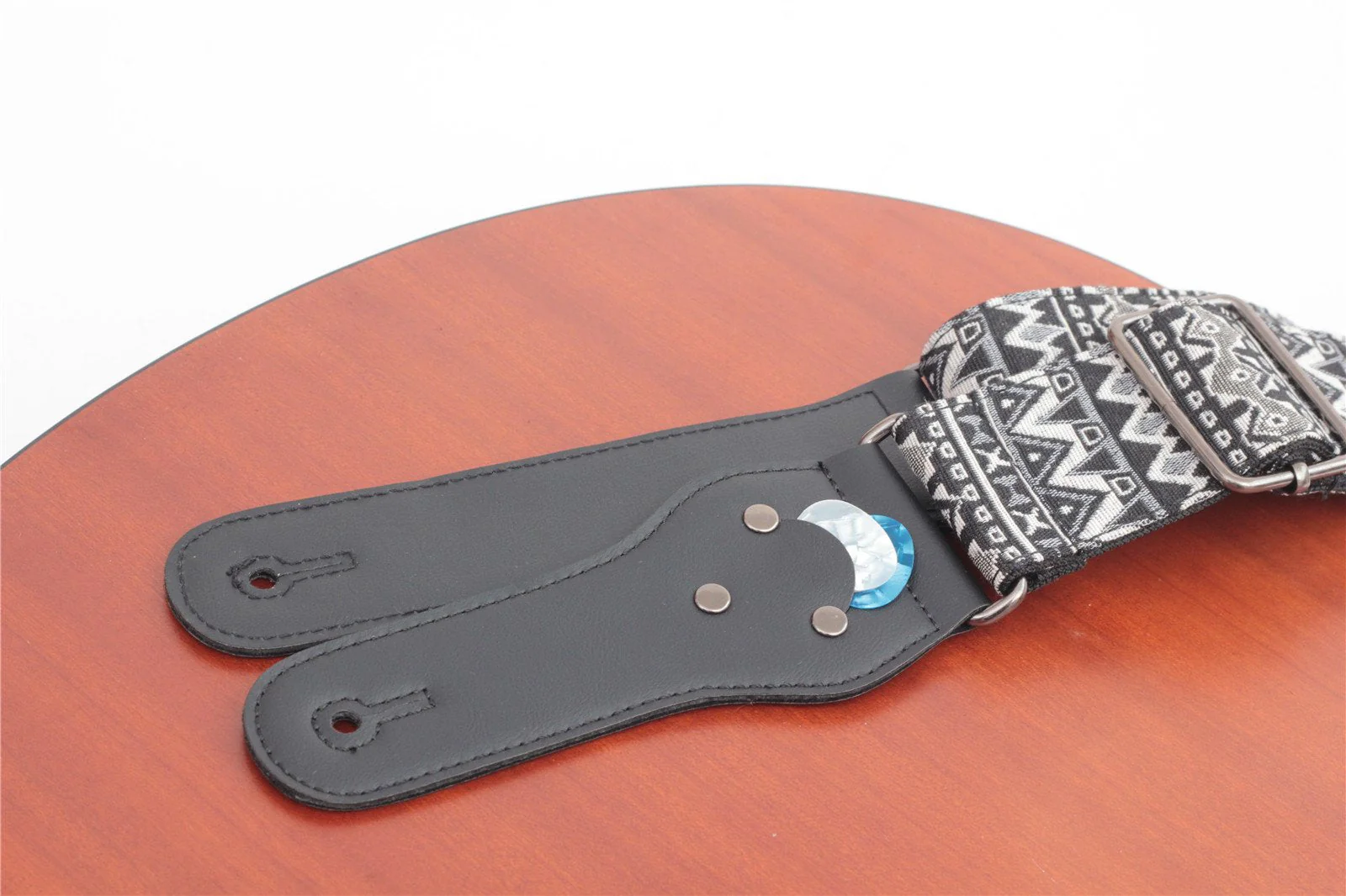 Guitar Strap,Vintage Woven Cotton Guitar Straps With Genuine Leather Ends for Bass,Electric & Acoustic Guitars Includes Strap Button,Strap Locks And Guitar Picks - Image 7