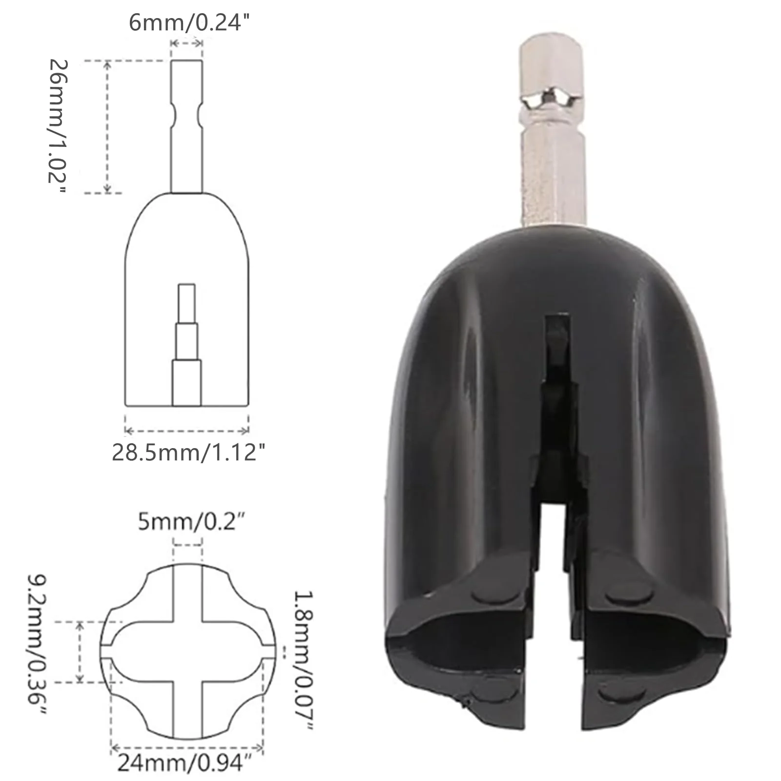 Guitar String Winder Head, Drill Bit Plug Peg Puller DIY Maintenance Tool for Folk Guitar, Electric Guitar, Bass, Classical Guitar, Ukulele - Image 2