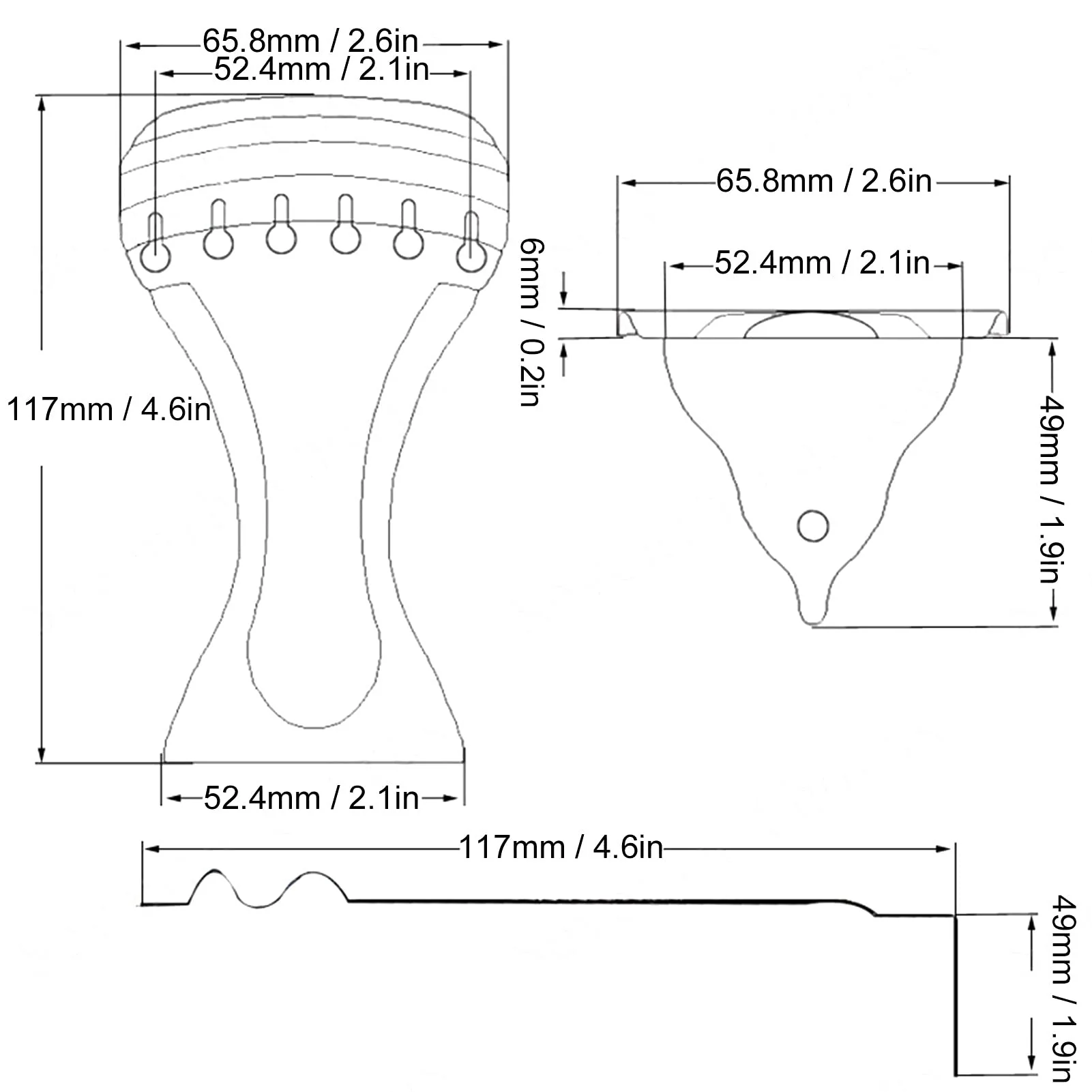 Guitar Tailpiece, Nickel Plated Good Sustain Metal Tailpieces for Stringed Instrument Repair - Image 7