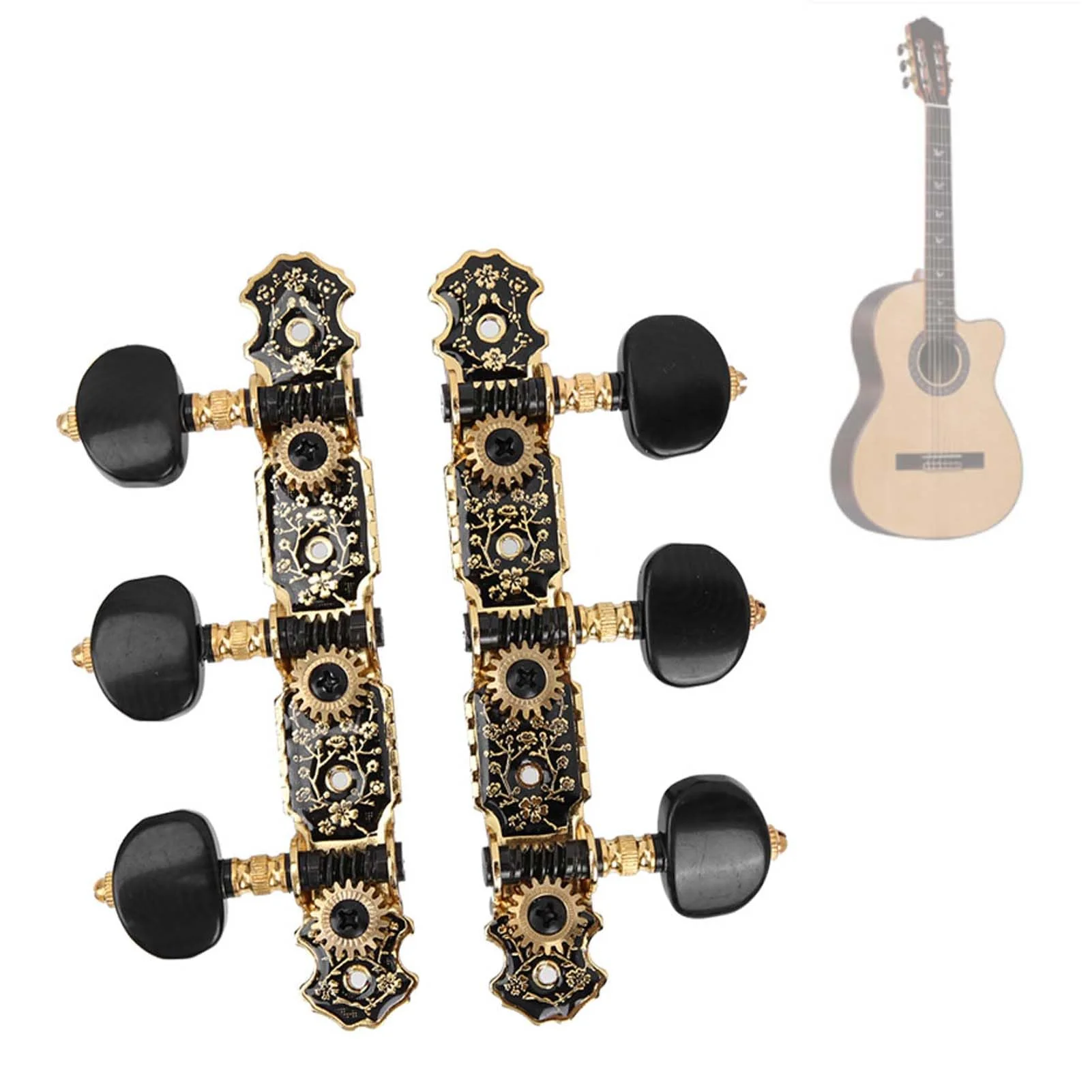 Guitar tuning pegs 3L and 3R, 1:18 Classical Guitar Tuners, Acoustic Guitar Tuning Pegs Suitable for Most Classical Guitar Replacement Accessories - Image 7