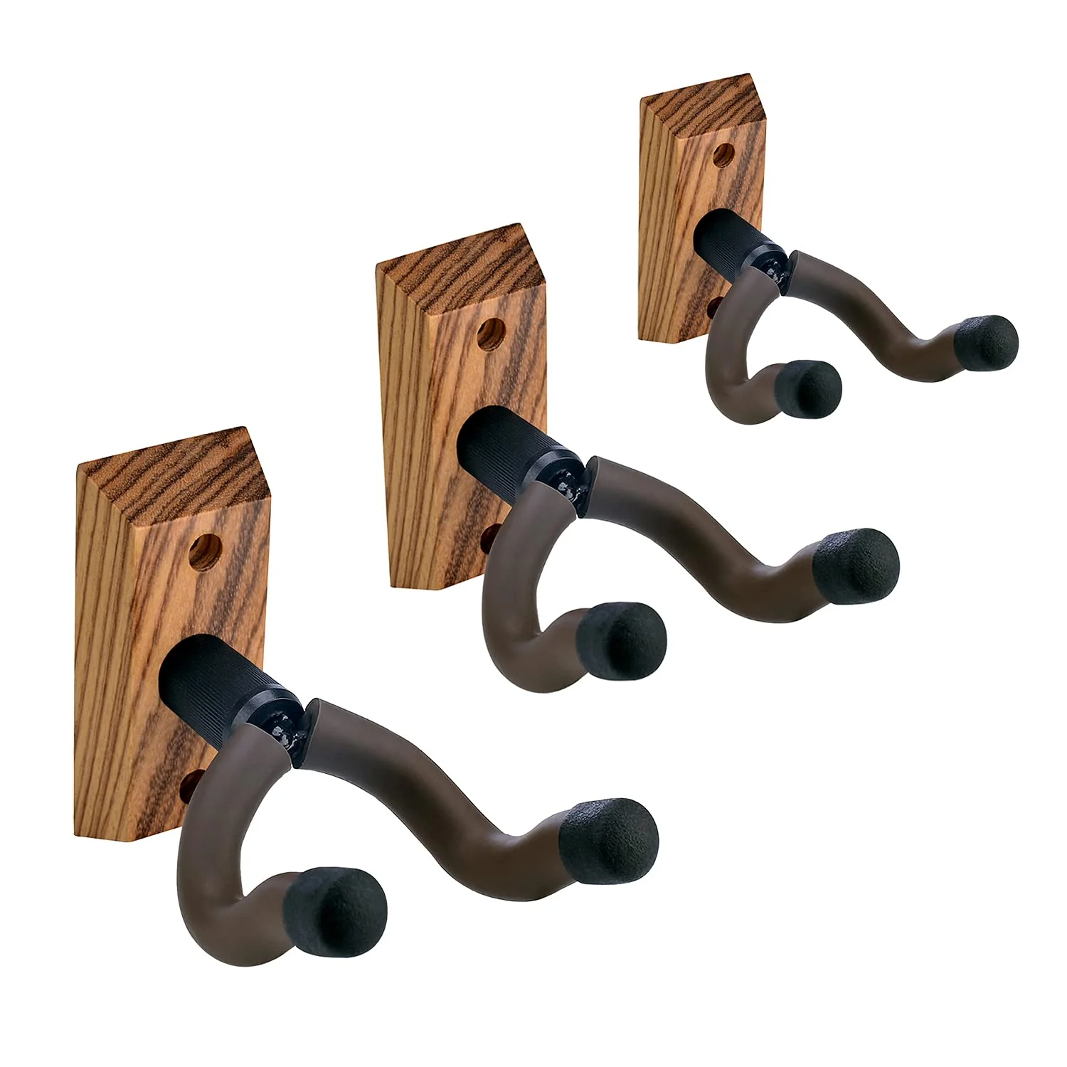 Guitar Ukulele Wall Mount Hanger,Guitar Hangers,Hooks,Holders,Stand, 3Pack Zebra Hardwood Guitar Wall Mount Hanger,for Acoustic,Electric,Guitar,Bass,Banjo,Mandolin,Ukulele 3Pack,Zebra Hardwood