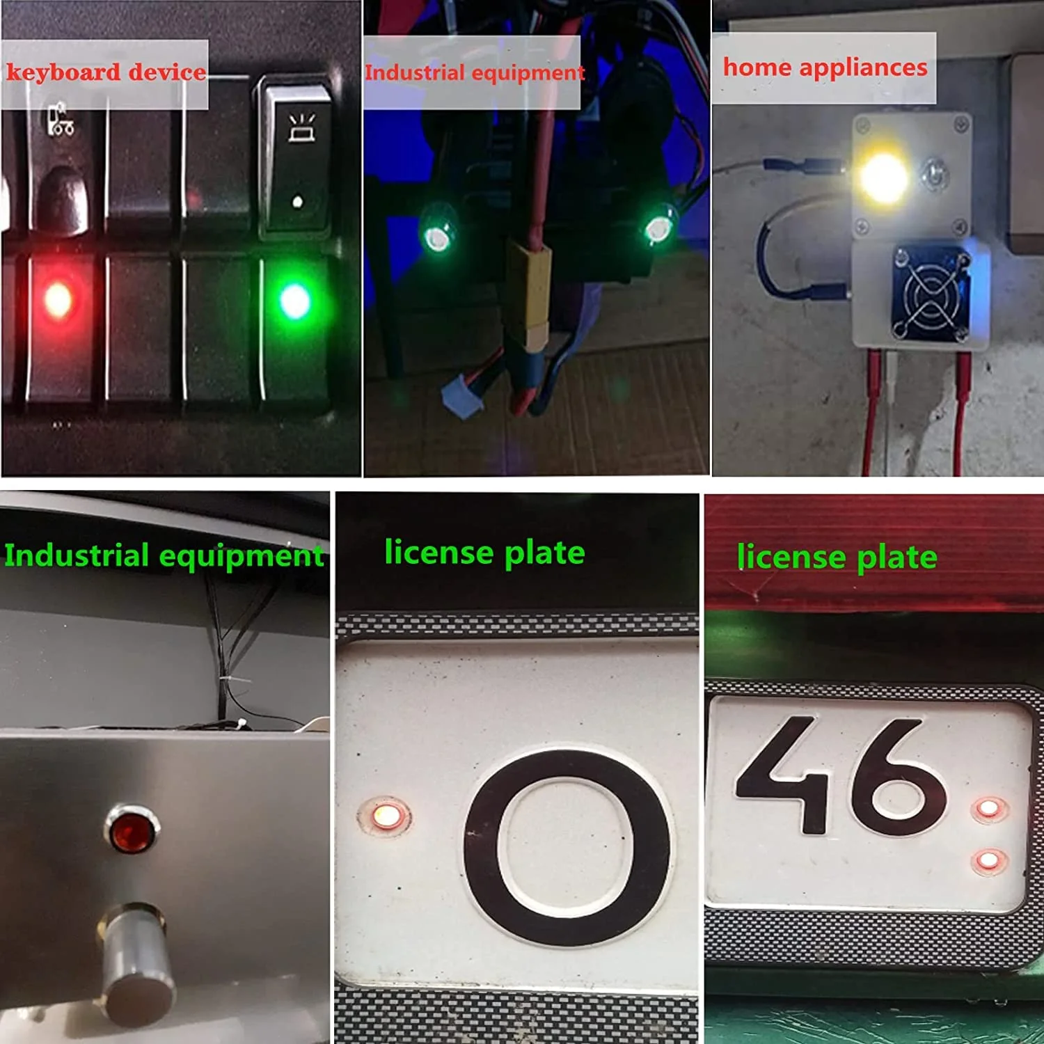 GUUZI 10mm LED Indicator Light 12-24V Waterproof Signal Light Metal Plate LED Indicator Signal Light Plate Mount Flat Head with Wires Silver Housing (Red, 4 Pack) Red - Image 7