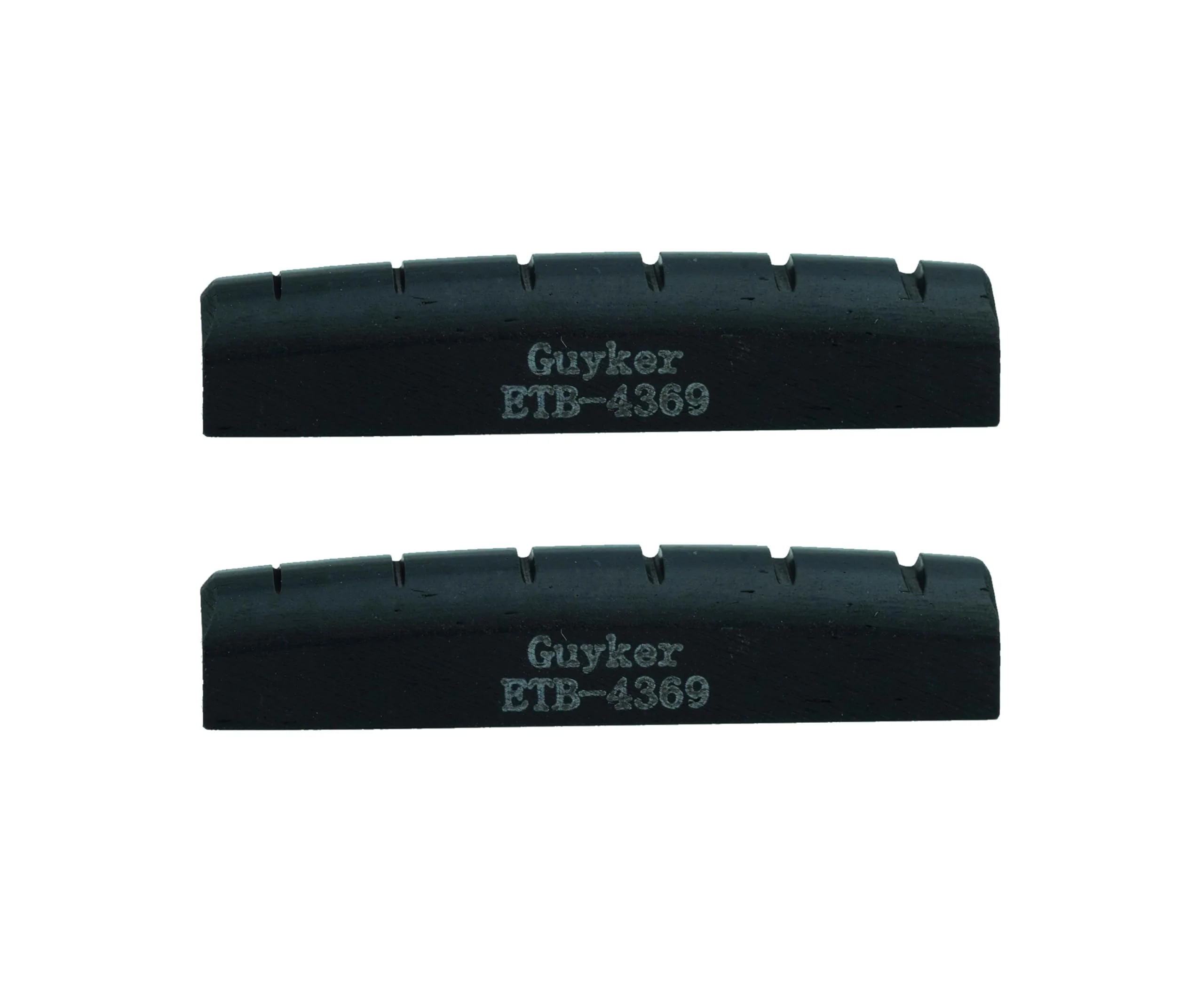 Guyker 43mm Guitar Bone Nut - Black Pre-Slotted Bone Nuts for 6 String LP Les Paul Style Electric Guitar Replacement Parts Accessories 43mm*6mm*9mm (2 Pieces), ETB-4369 ETB-4369 Black 43mm, 2PCS