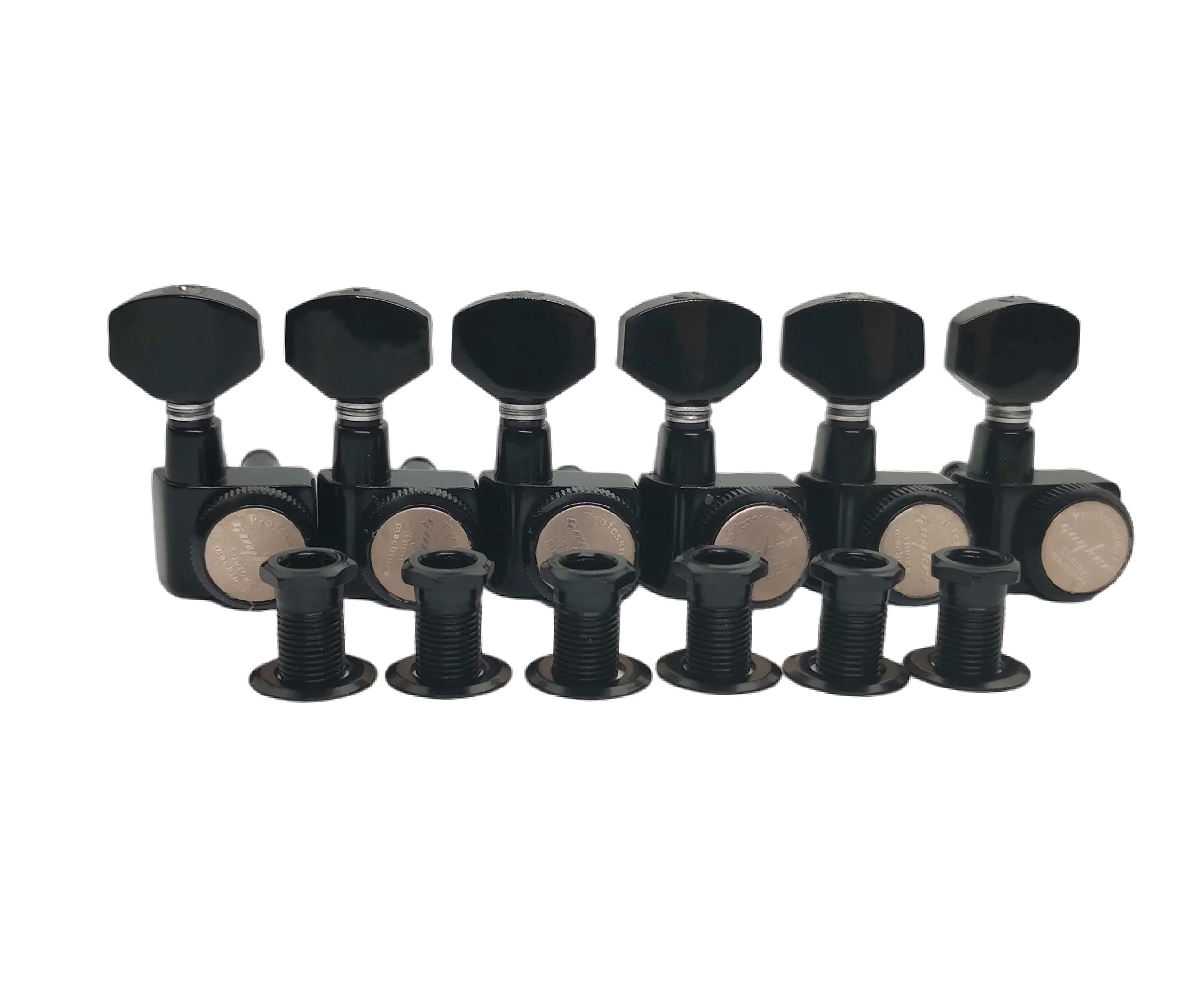 Guyker 6 In-line Guitar Locking Tuners – 1:18 Locking Tuning Key Pegs Tuners – Black