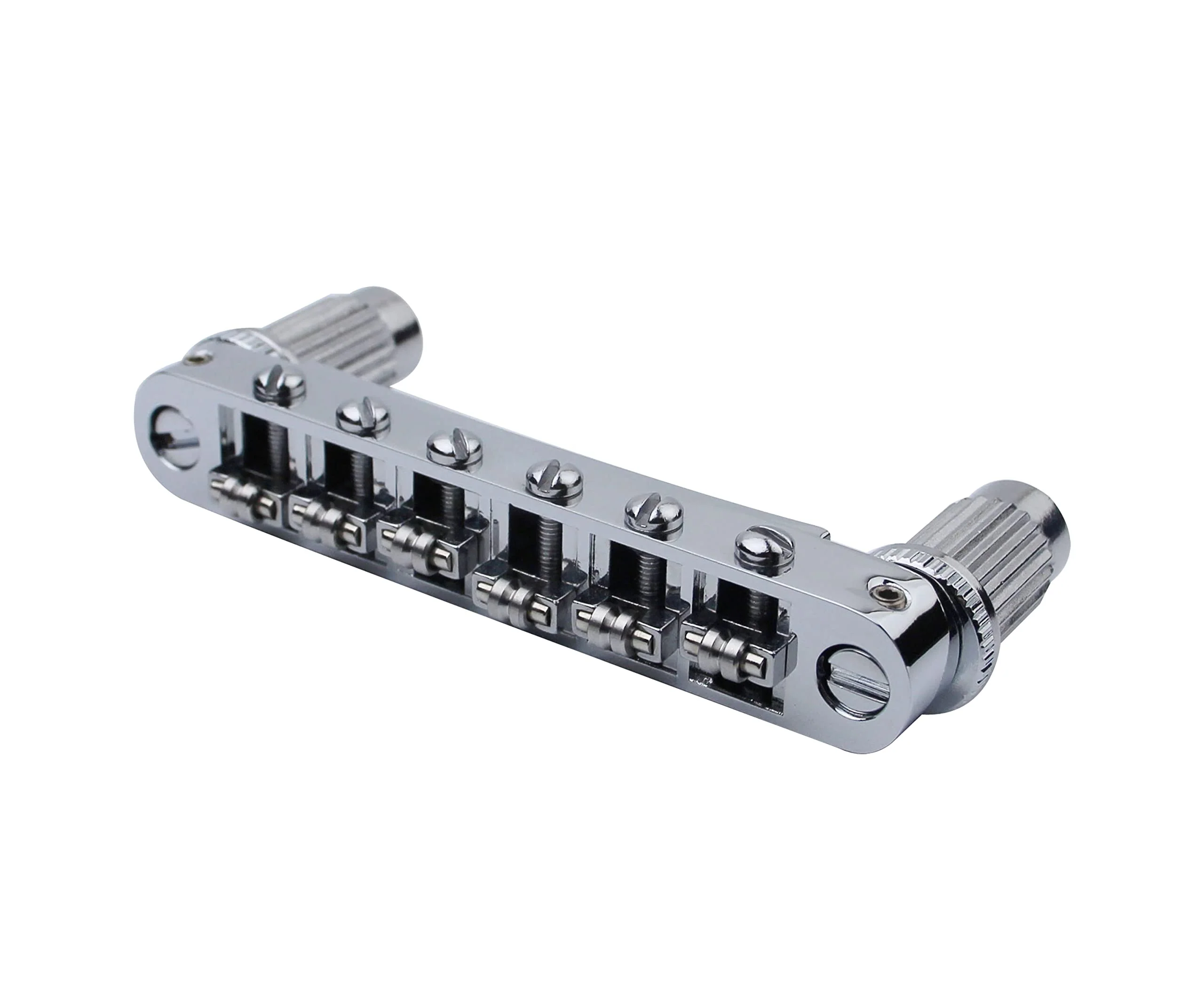 Guyker Guitar Tune-O-Matic Roller Saddle Bridge Replacement Part Compatible with Gibson Les Paul LP SG Style 6 String Electric Guitar - GM005, Chrome GM005 - Chrome - Image 2