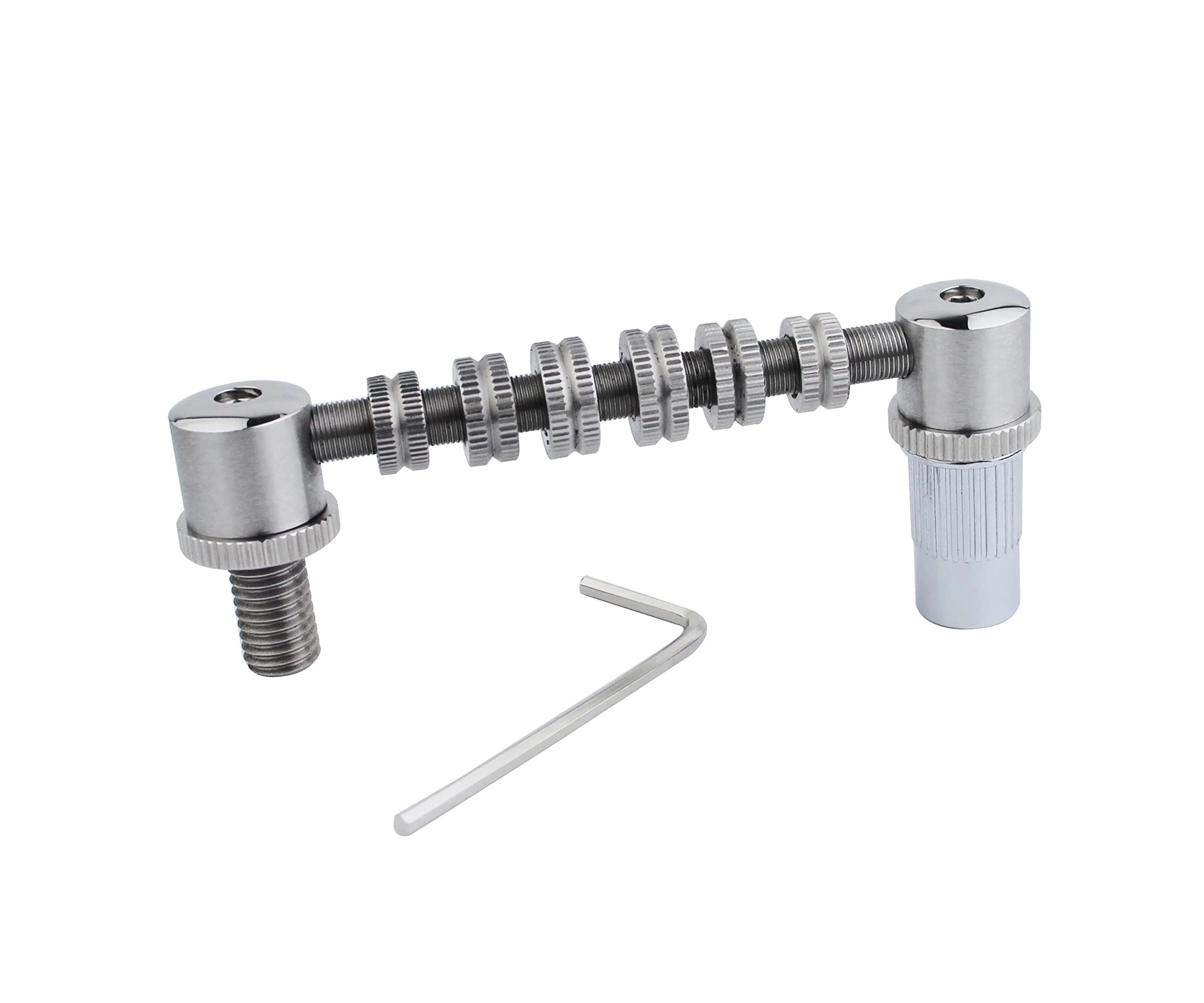Guyker Stainless Steel Space Control Adjustable Roller Guitar Bridge Electric Guitar Replacement, Chrome - Image 3
