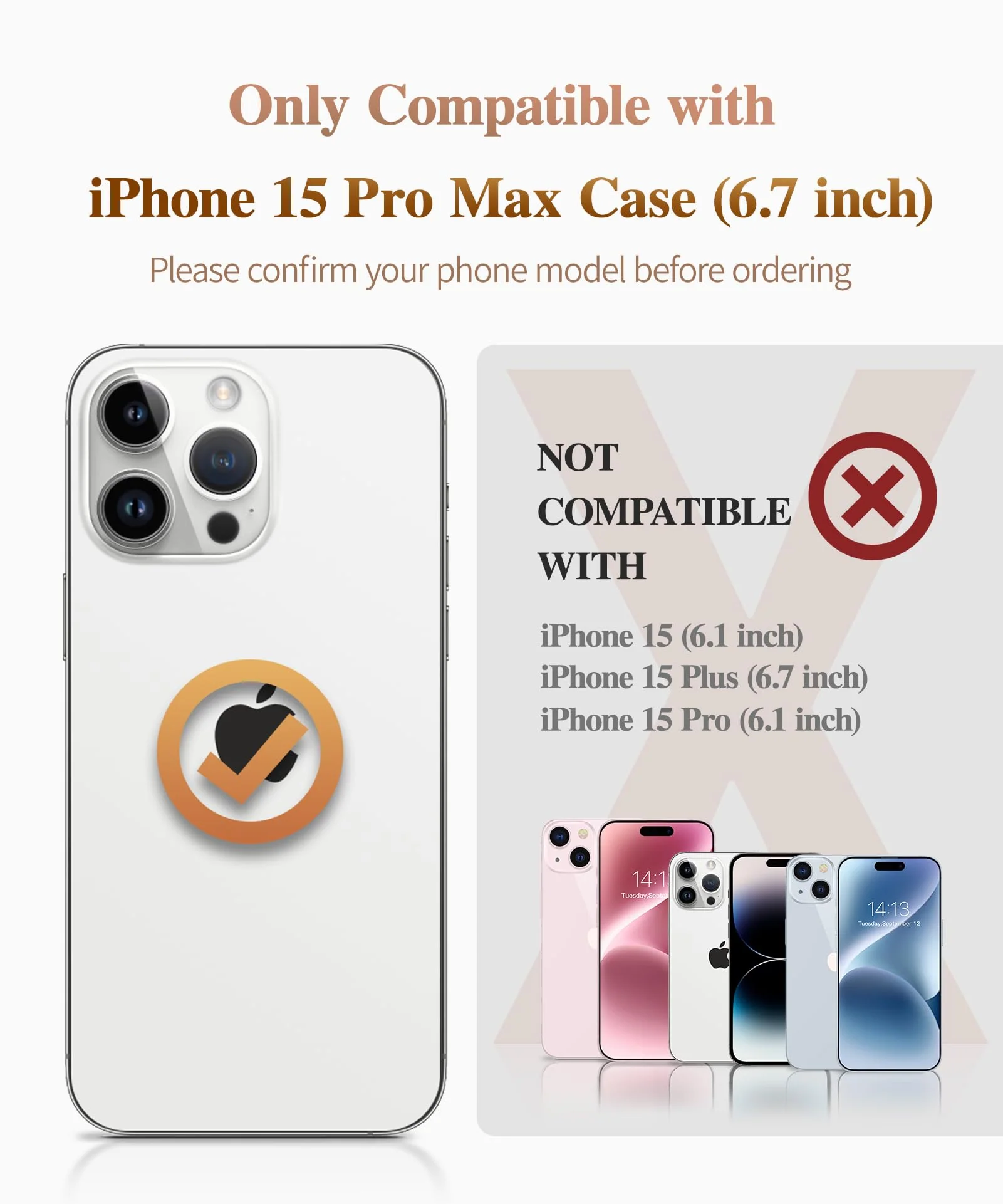 GVIEWIN for iPhone 15 Pro Max Case 6.7", Screen Protector+Camera Lens Protector, Shockproof Drop Protection, Marble Design Slim Soft TPU for iPhone 15 ProMax Women Phone Cover (Pearlescent/Gold) Pearlescent/Gold - Image 2