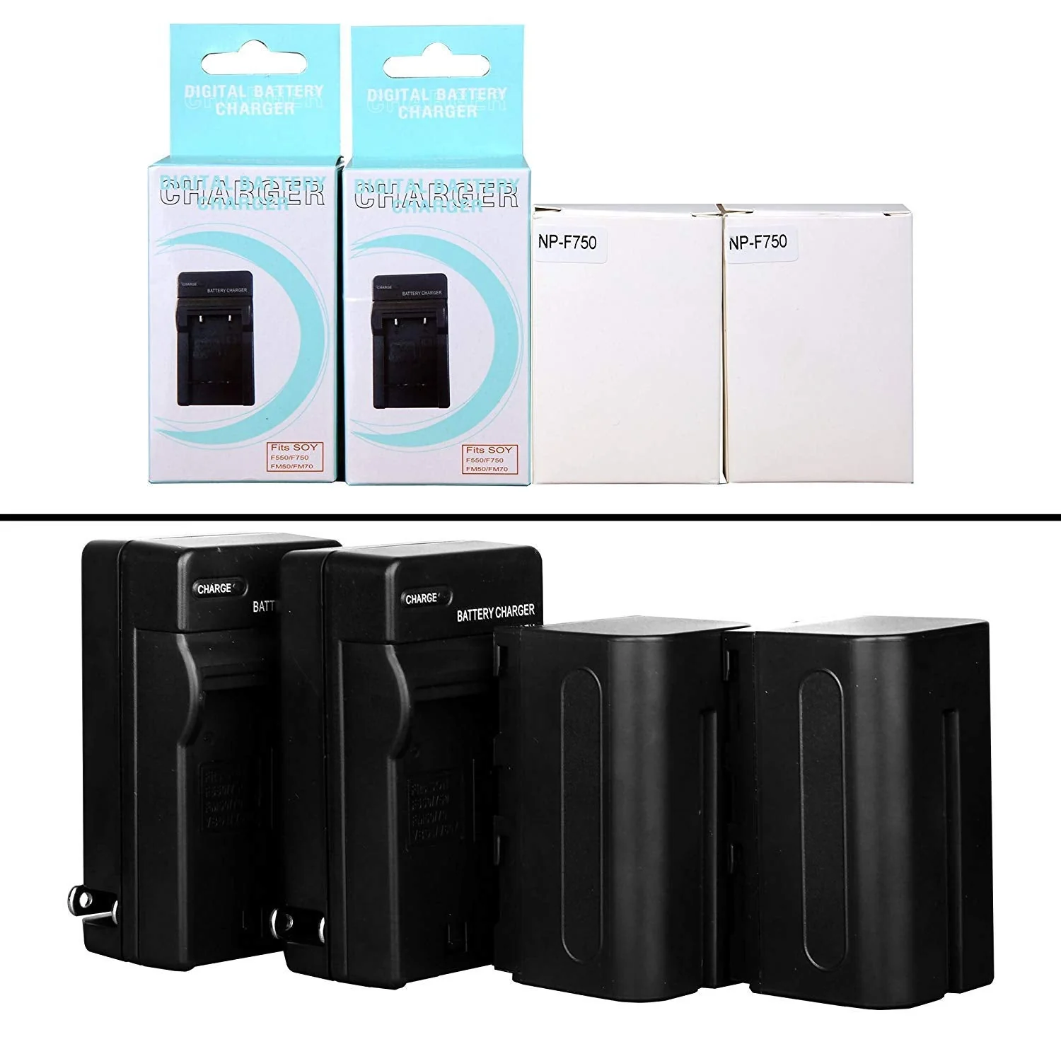 GVM 2 Pack NP-F750 Replacement Batteries and Chargers for NP-F975, NP-F960, NP-F950, NP-F930, NP-F770, NP-F750, NP-F550, DCR, DSR, HDR, FDR, HVR, HVL and LED Light - Image 8