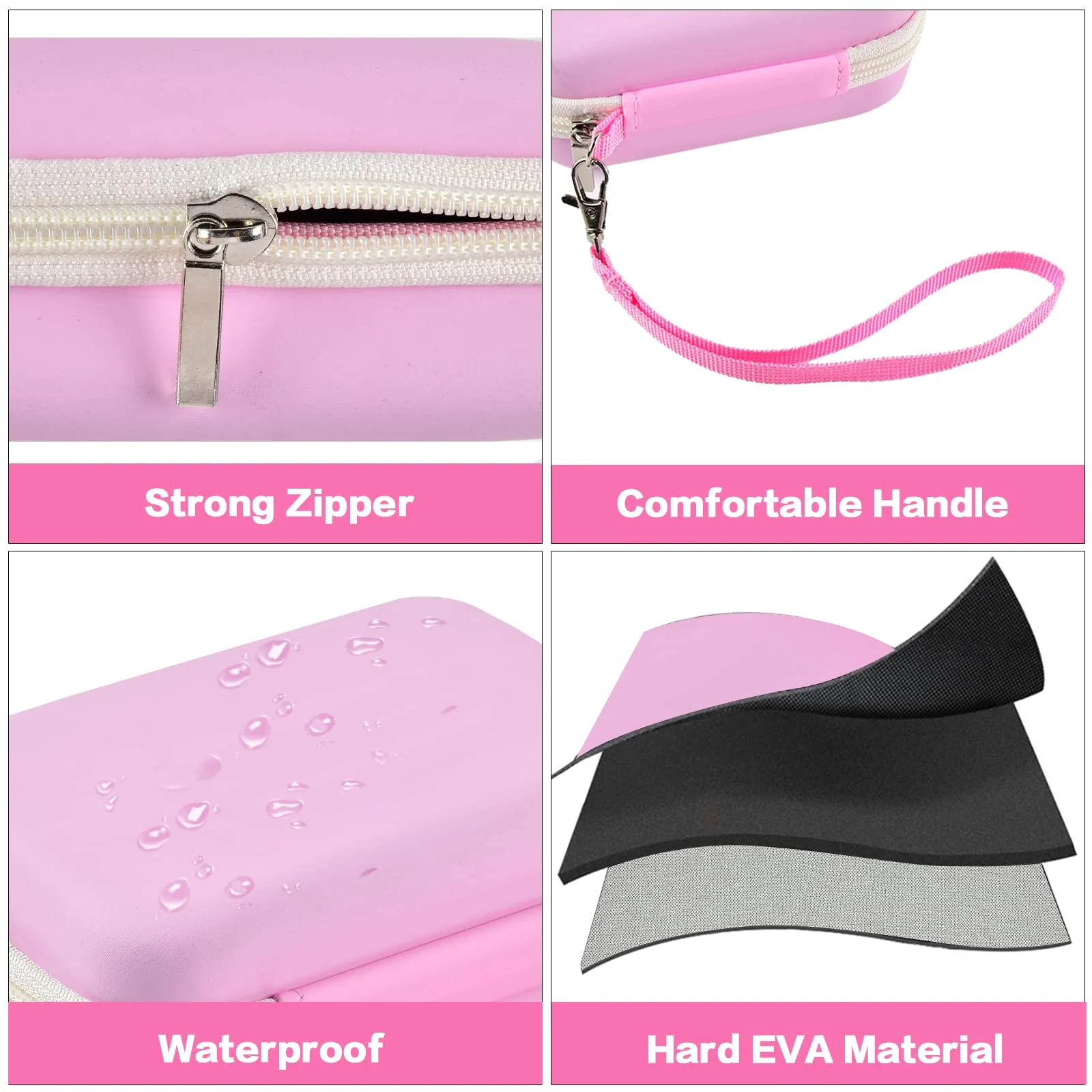 GWCASE Digital Camera Case Compatible with CAMKORY/for YISENCE/for VAHOIALD/for Kodak Pixpro/for Canon PowerShot ELPH 180 190/ for Sony DSCW800 DSCW830 Kids Camera with SD Card and Cable -Pink pink - Image 3