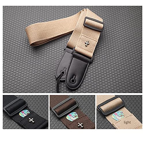 H&Z Simple Guitar Strap Acoustic Folk Guitar Belt Straps Vintage Cross Personality Guitar Straps Pick Pocket Guitar Accessories (black) Black - Image 4